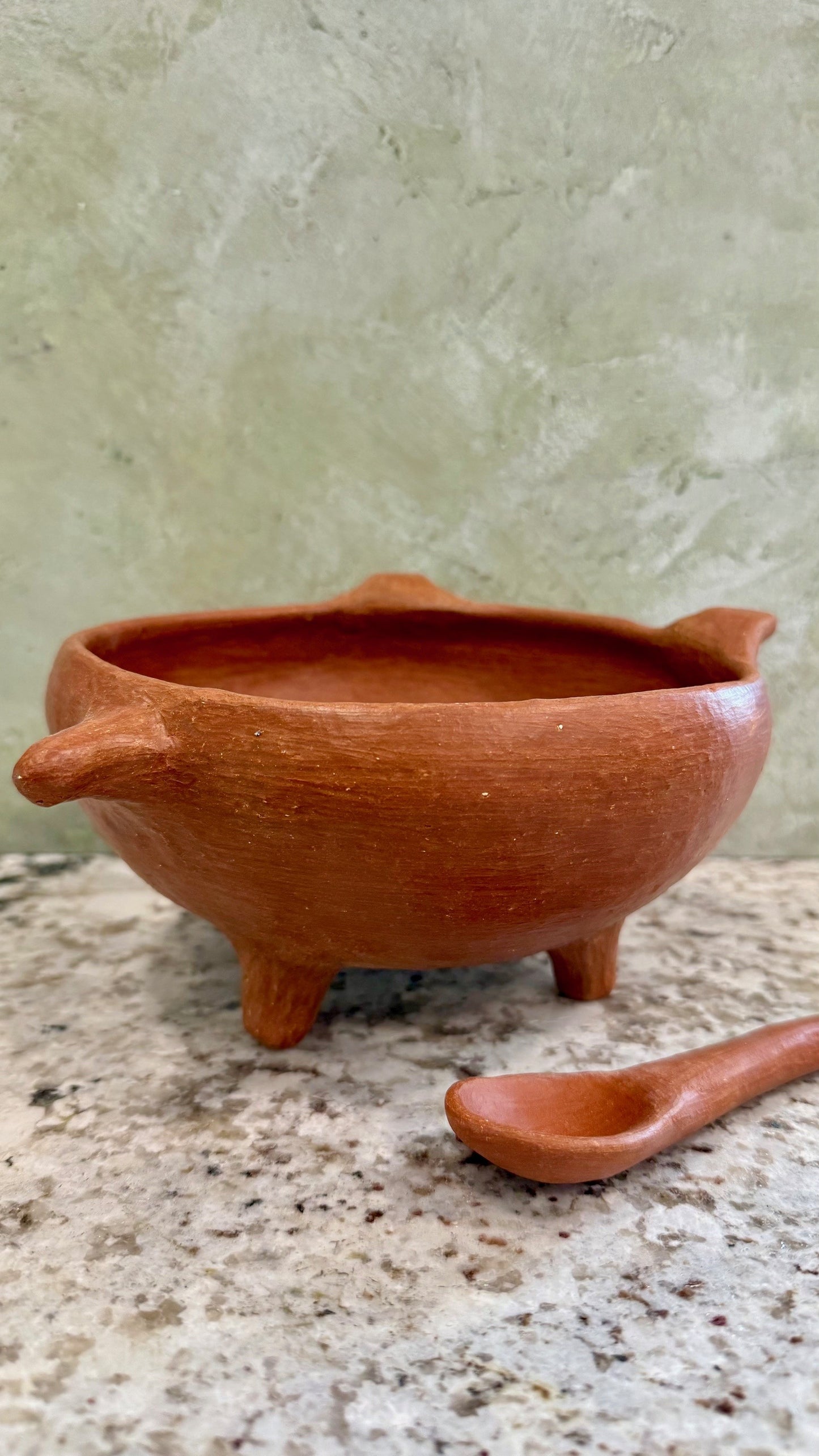 Barro Rojo Piggy Salsa Bowl w/ Spoon Large 35oz