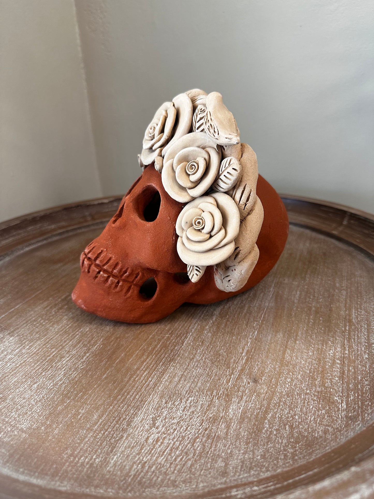 Clay Skull, Dia de Muertos, Barro Bordado, Large