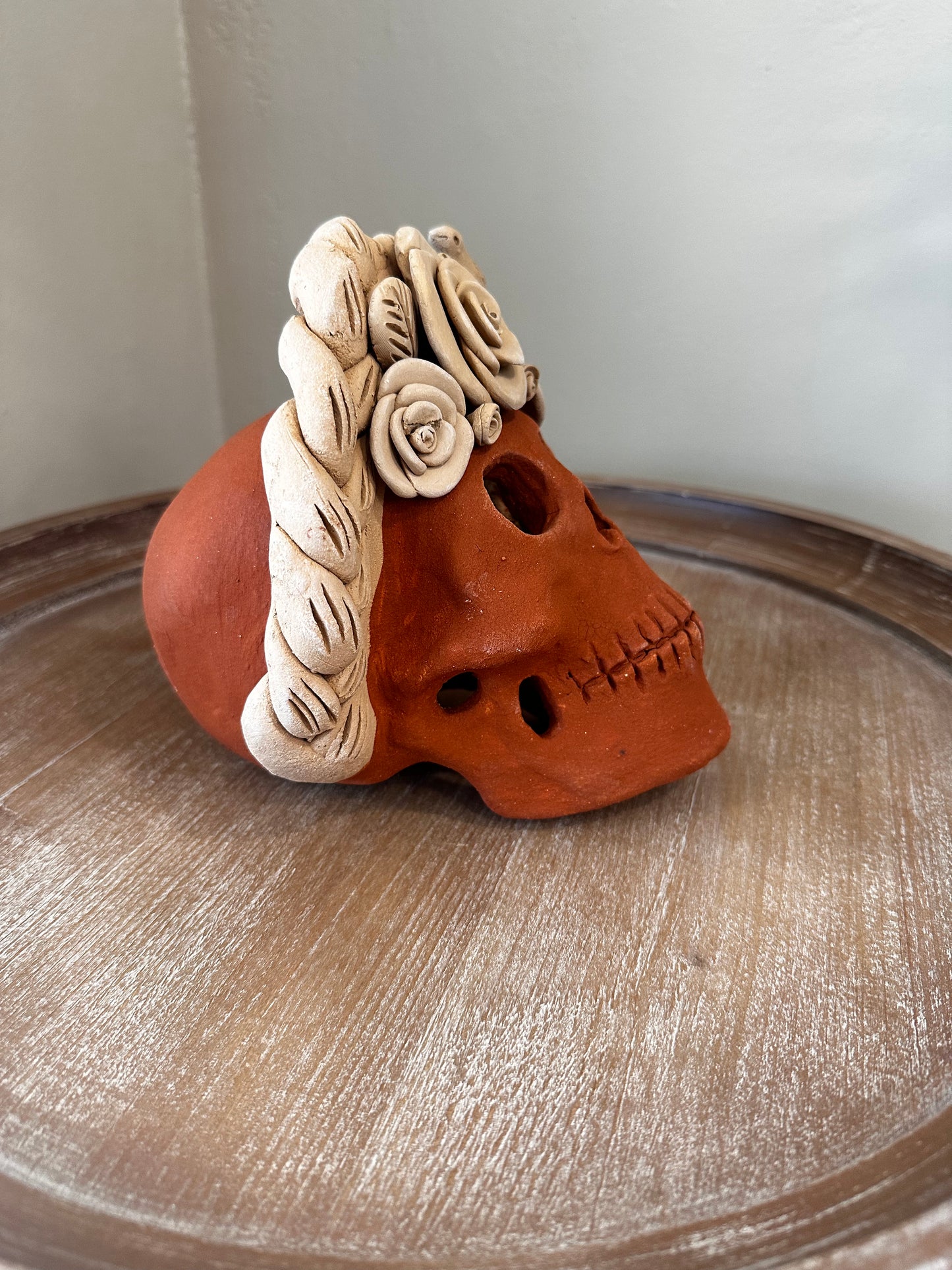 Clay Skull, Dia de Muertos, Barro Bordado, Large