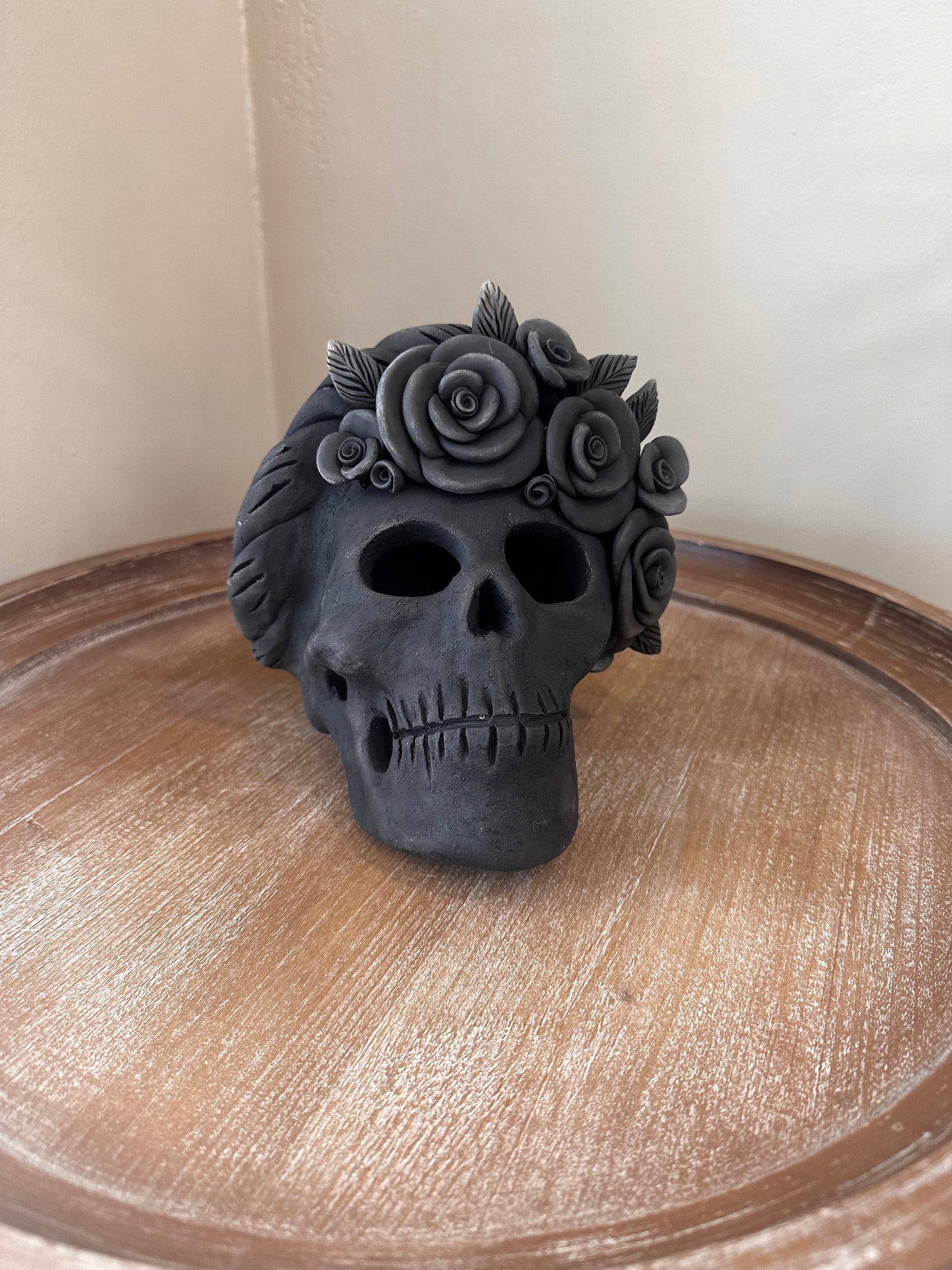 Clay Skull, Dia de Muertos, Barro Bordado, Large