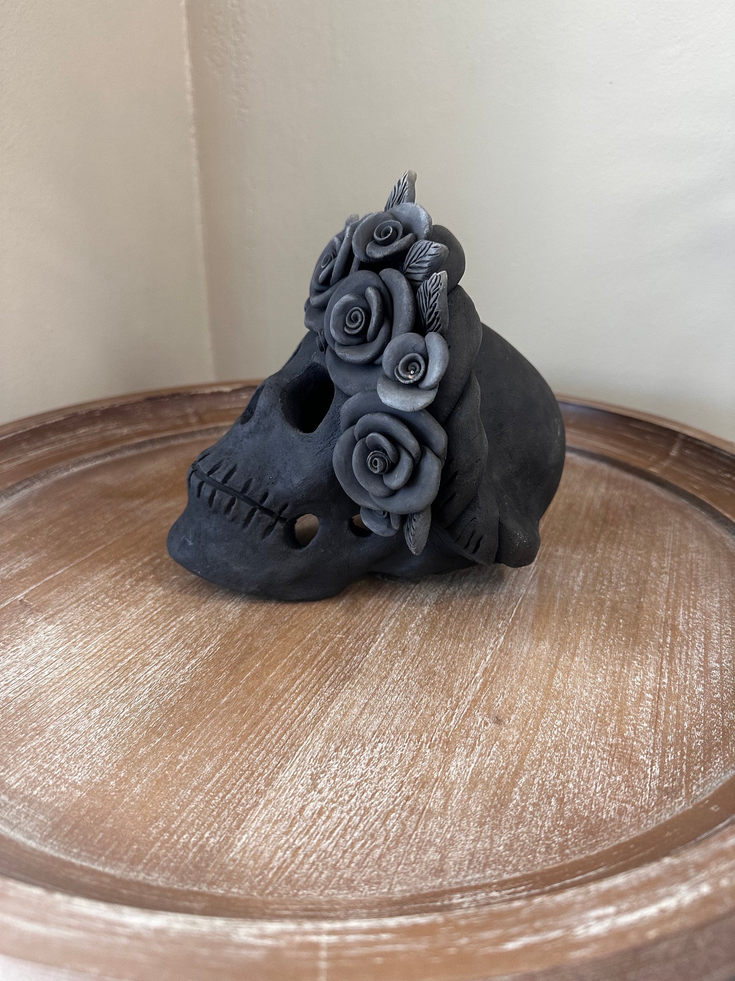 Clay Skull, Dia de Muertos, Barro Bordado, Large