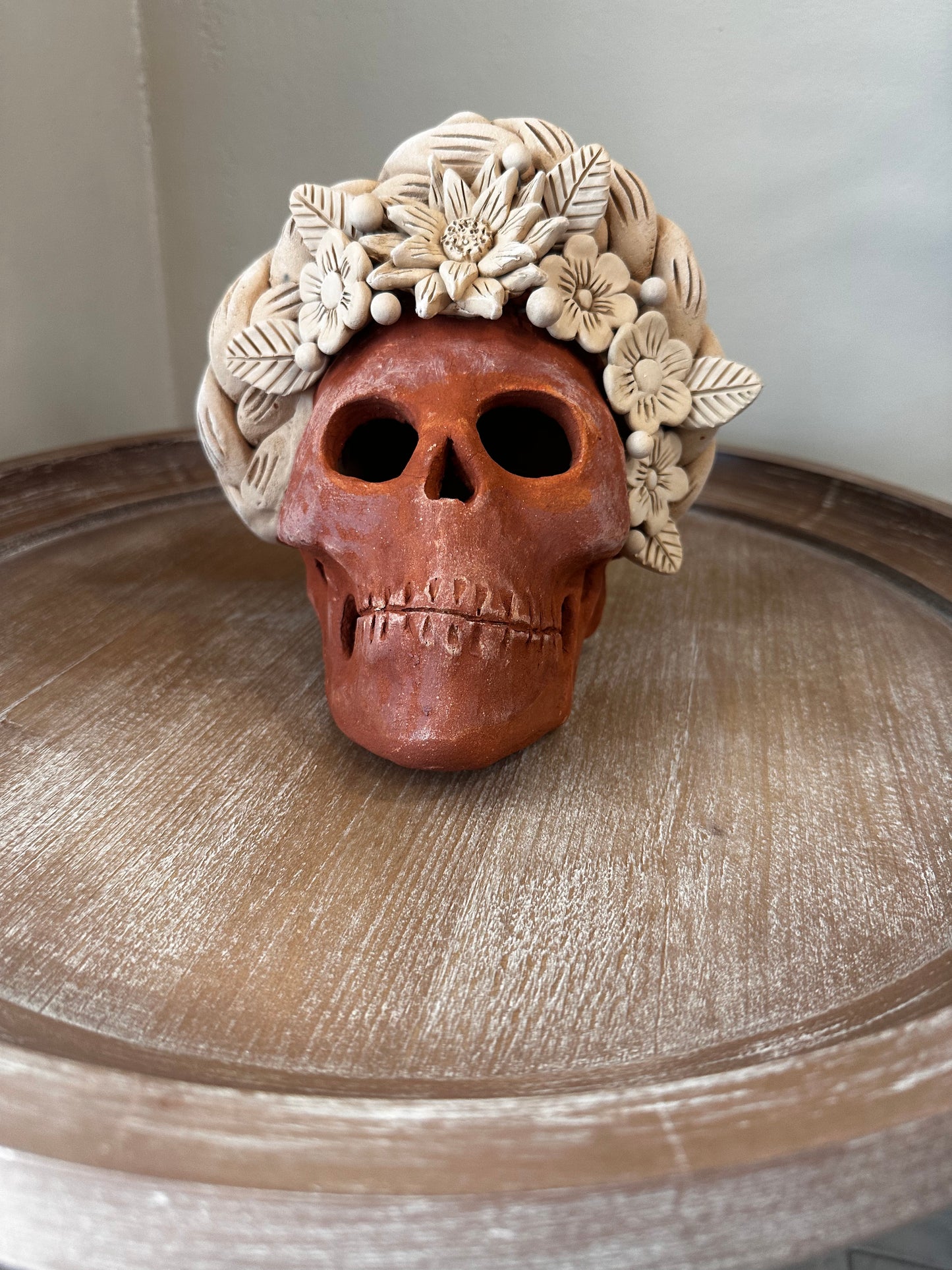 Clay Skull, Dia de Muertos, Barro Bordado, Large