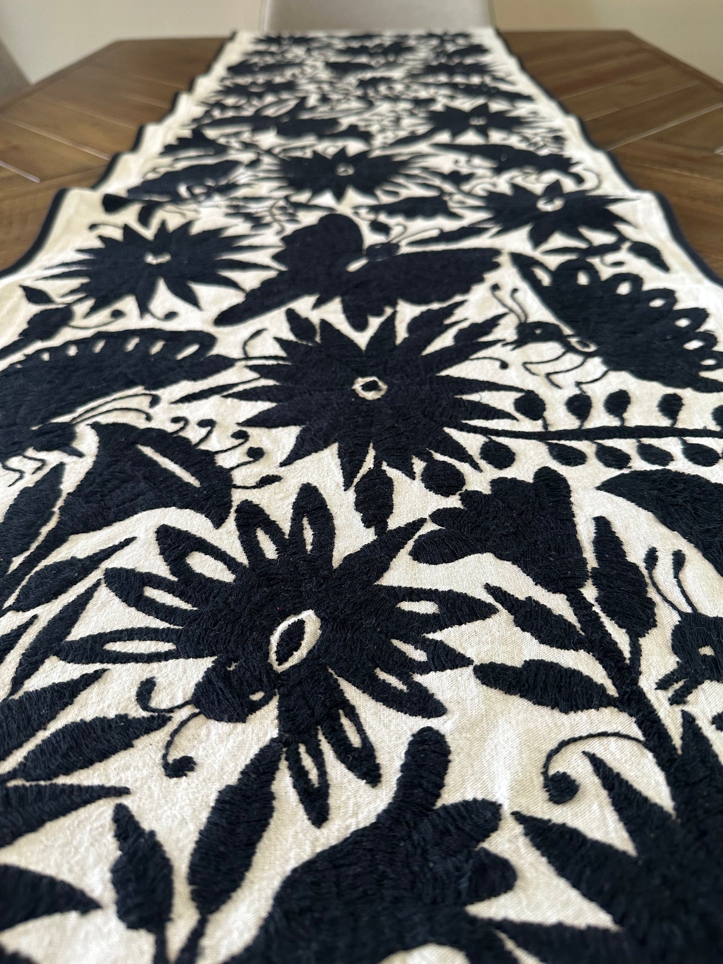 Otomi Table Runner - Black