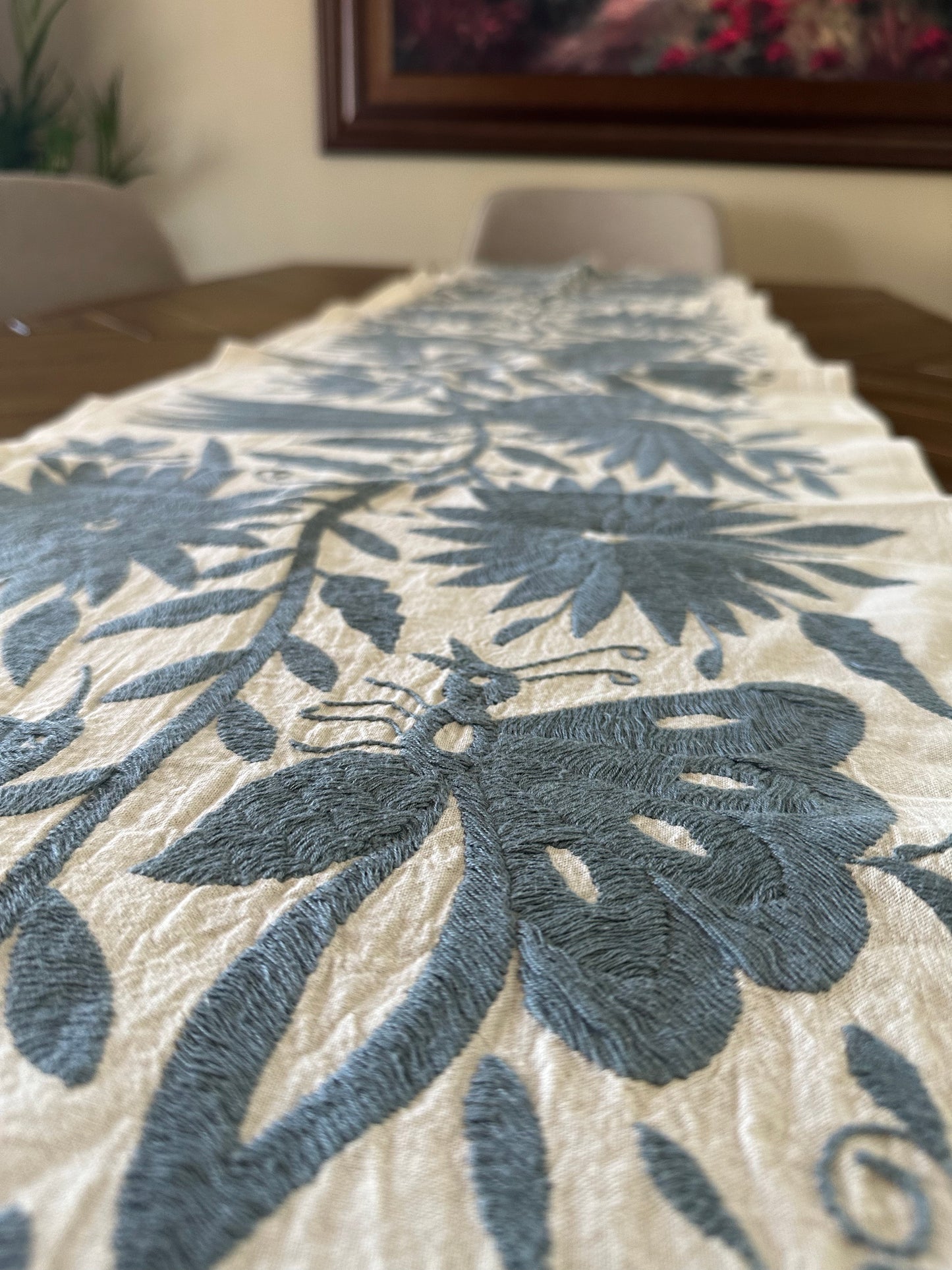 Otomi Table Runner - Gray