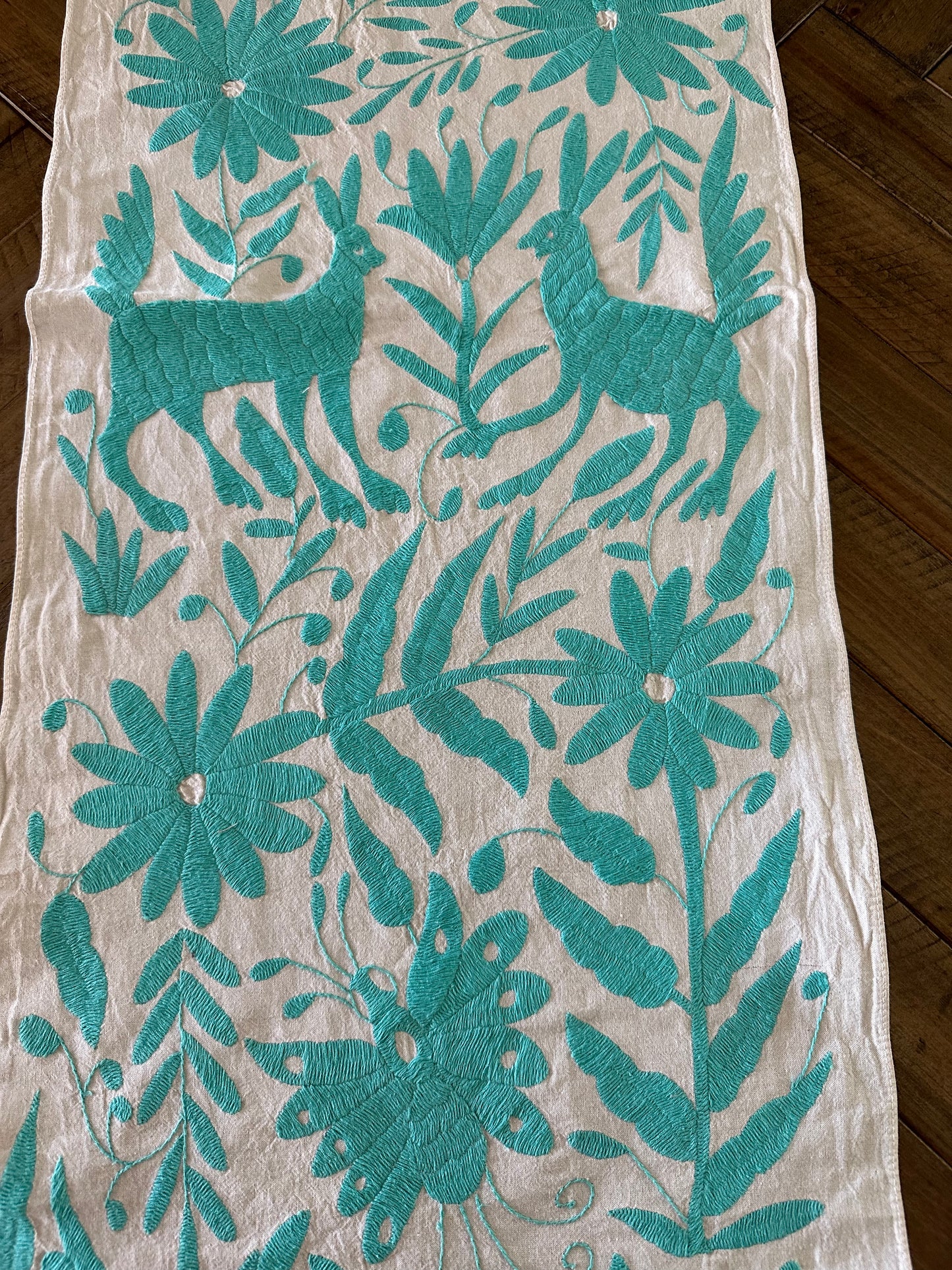 Otomi Table Runner - Teal