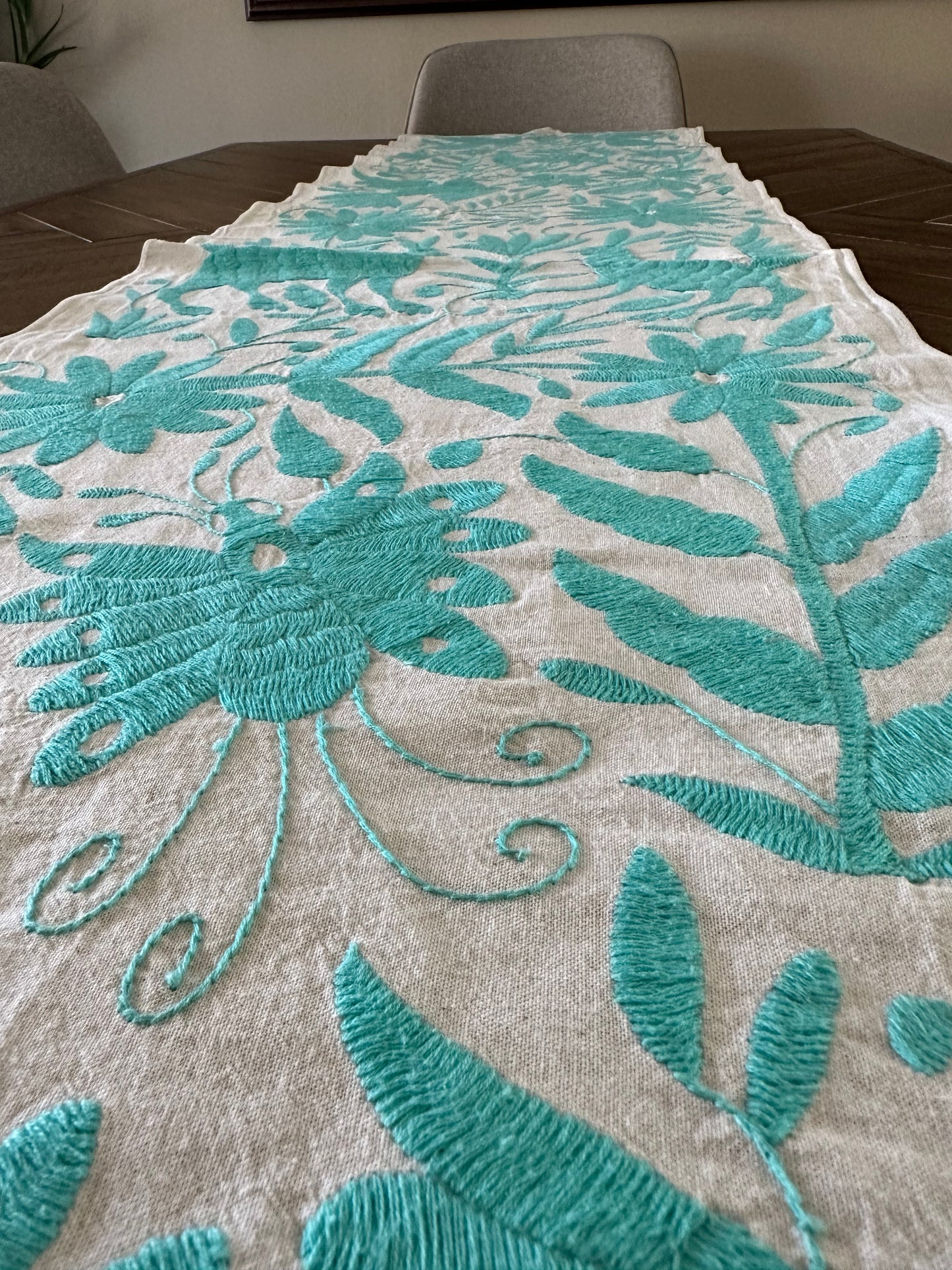 Otomi Table Runner - Teal