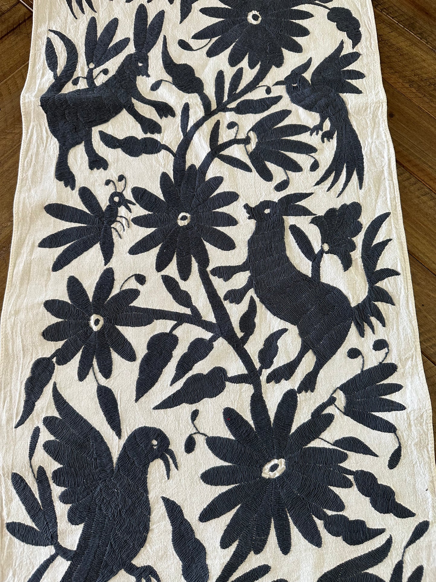 Otomi Table Runner - Dark Gray