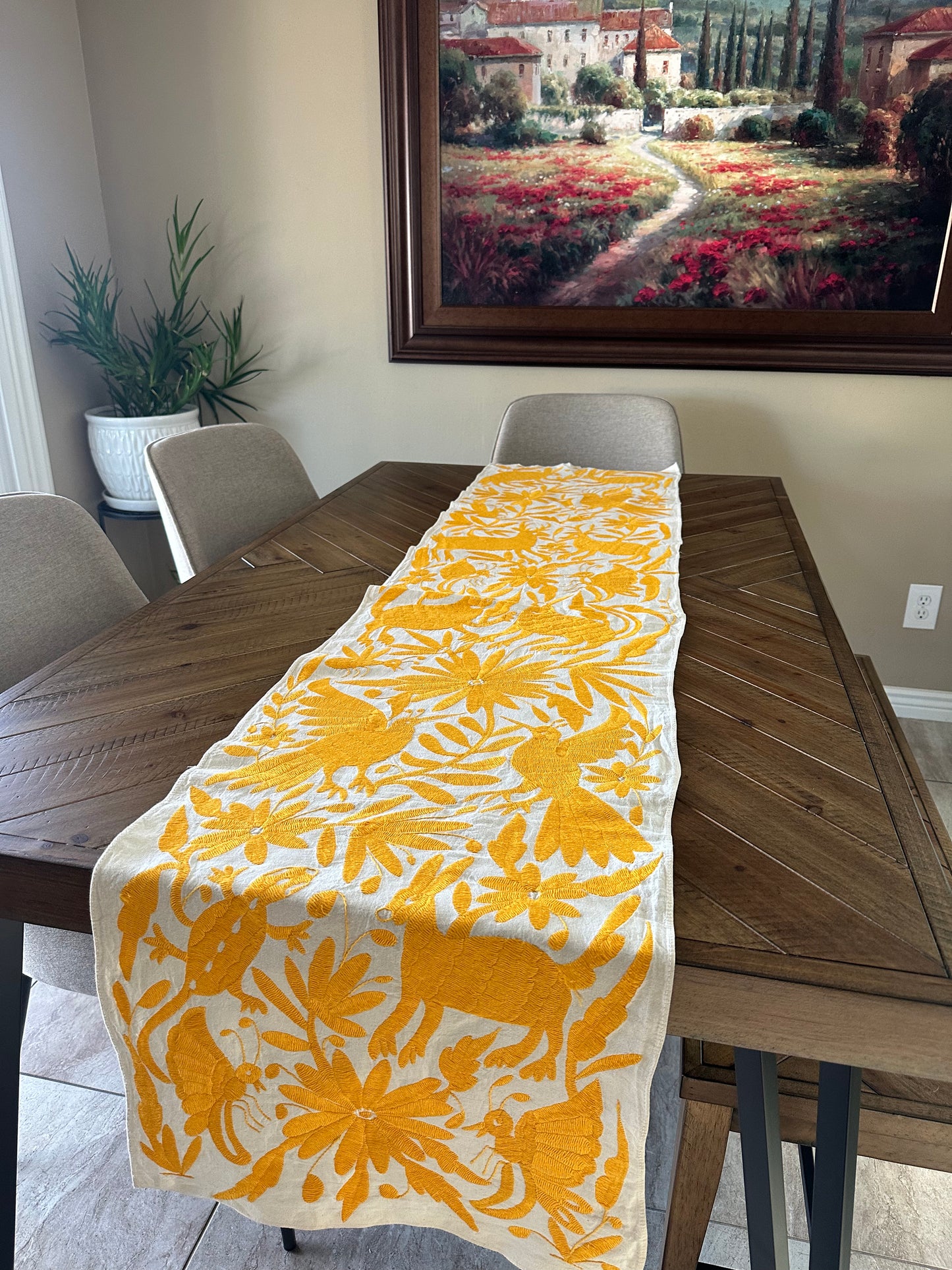 Otomi Table Runner - Yellow