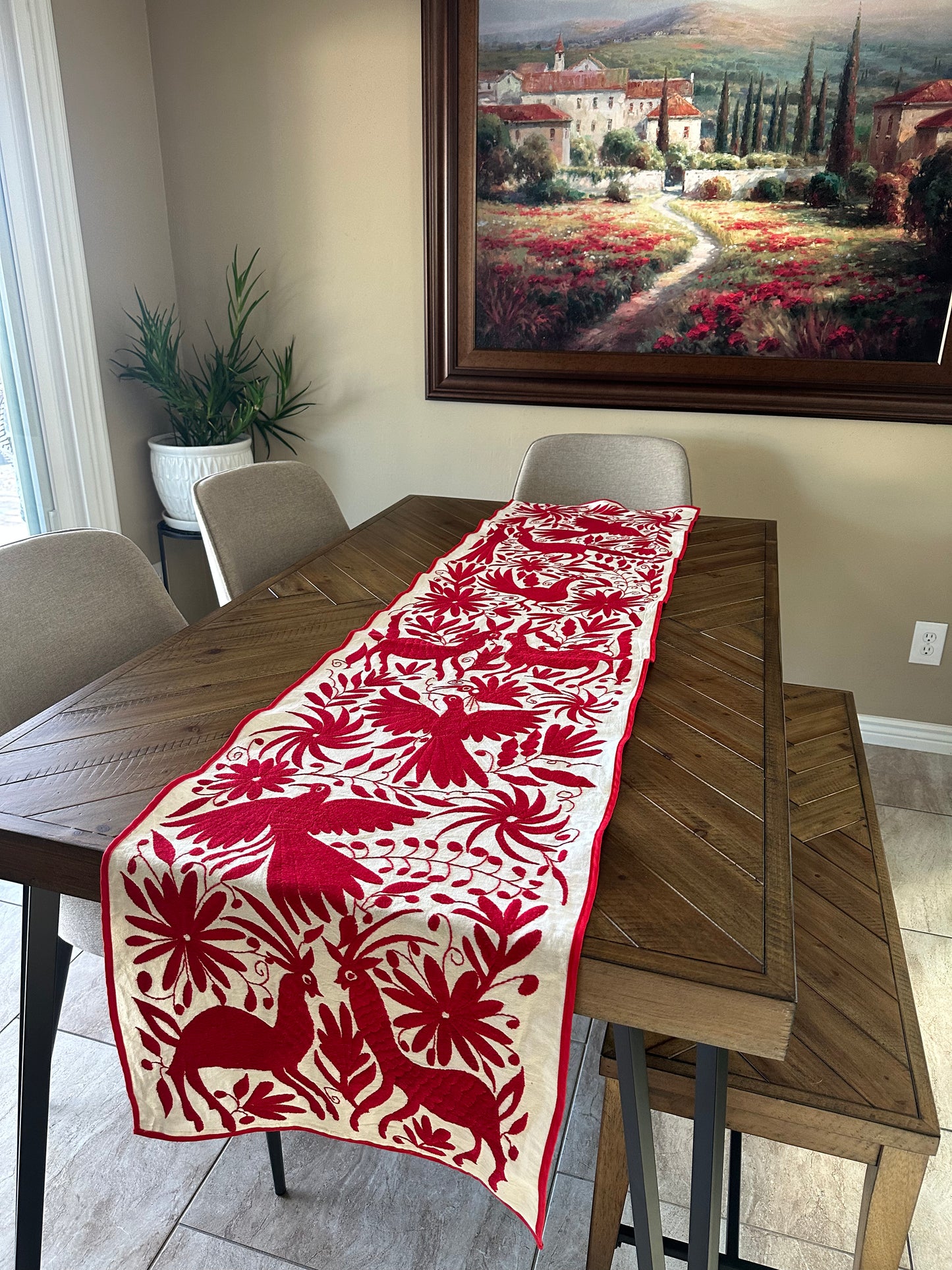 Otomi Table Runner - Red