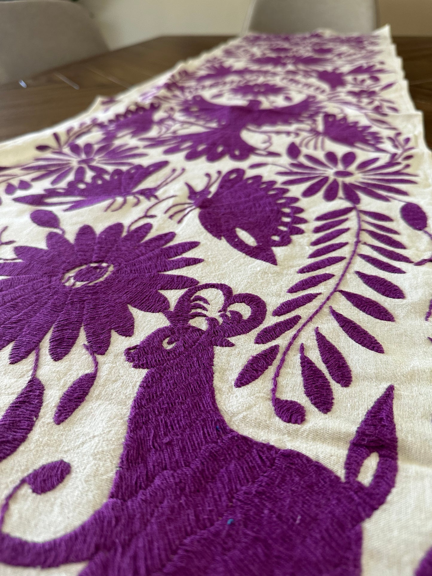 Otomi Table Runner - Purple