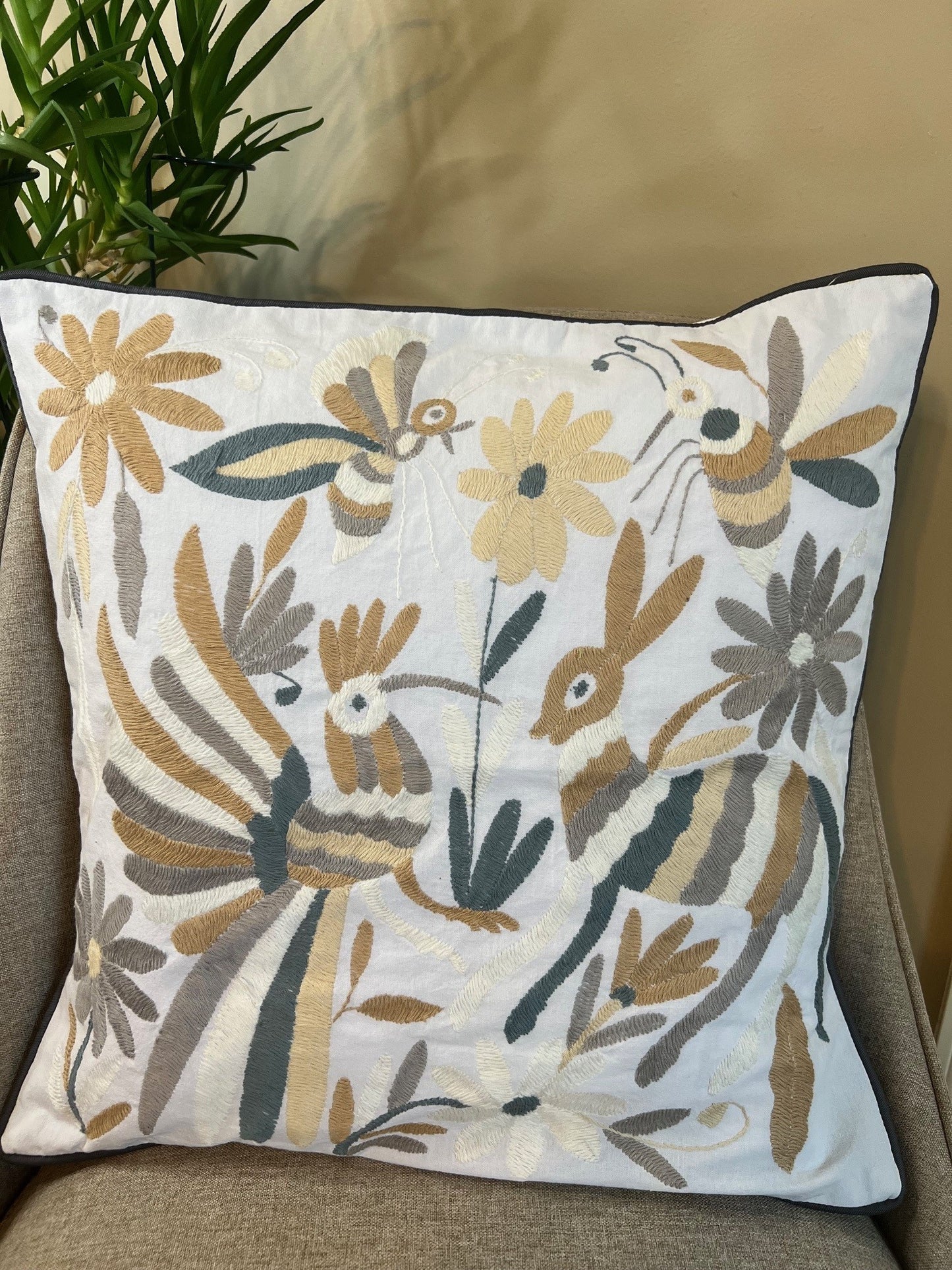 Otomi Pillowcase - Tan Neutral Multi-Color