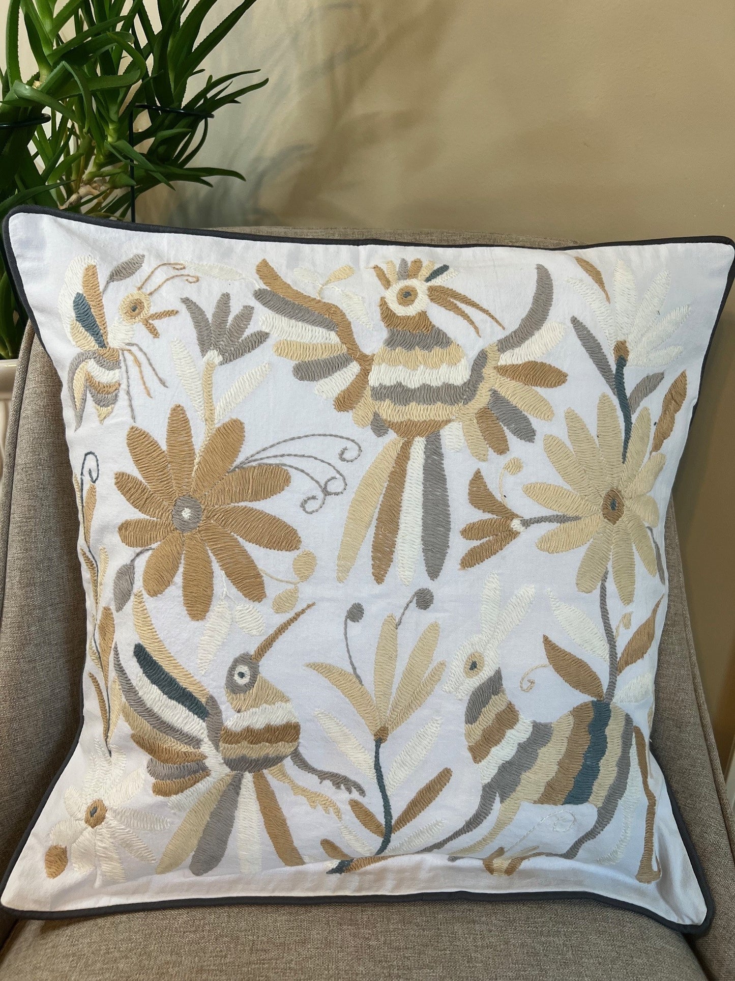 Otomi Pillowcase - Tan Neutral Multi-Color