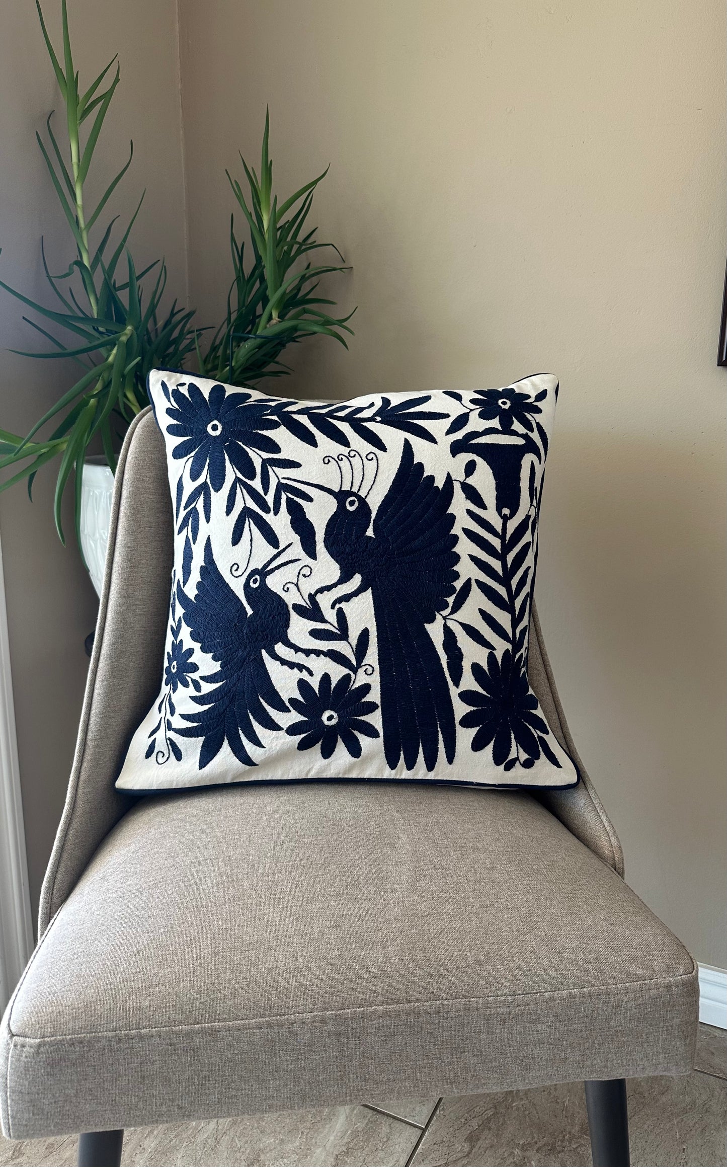 Otomi Pillowcase - Navy Blue