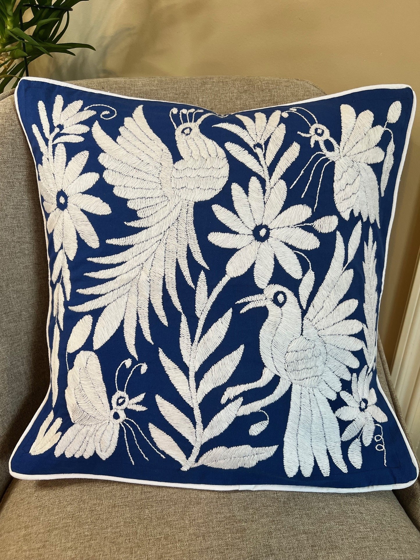 Otomi Pillowcase - White/Blue