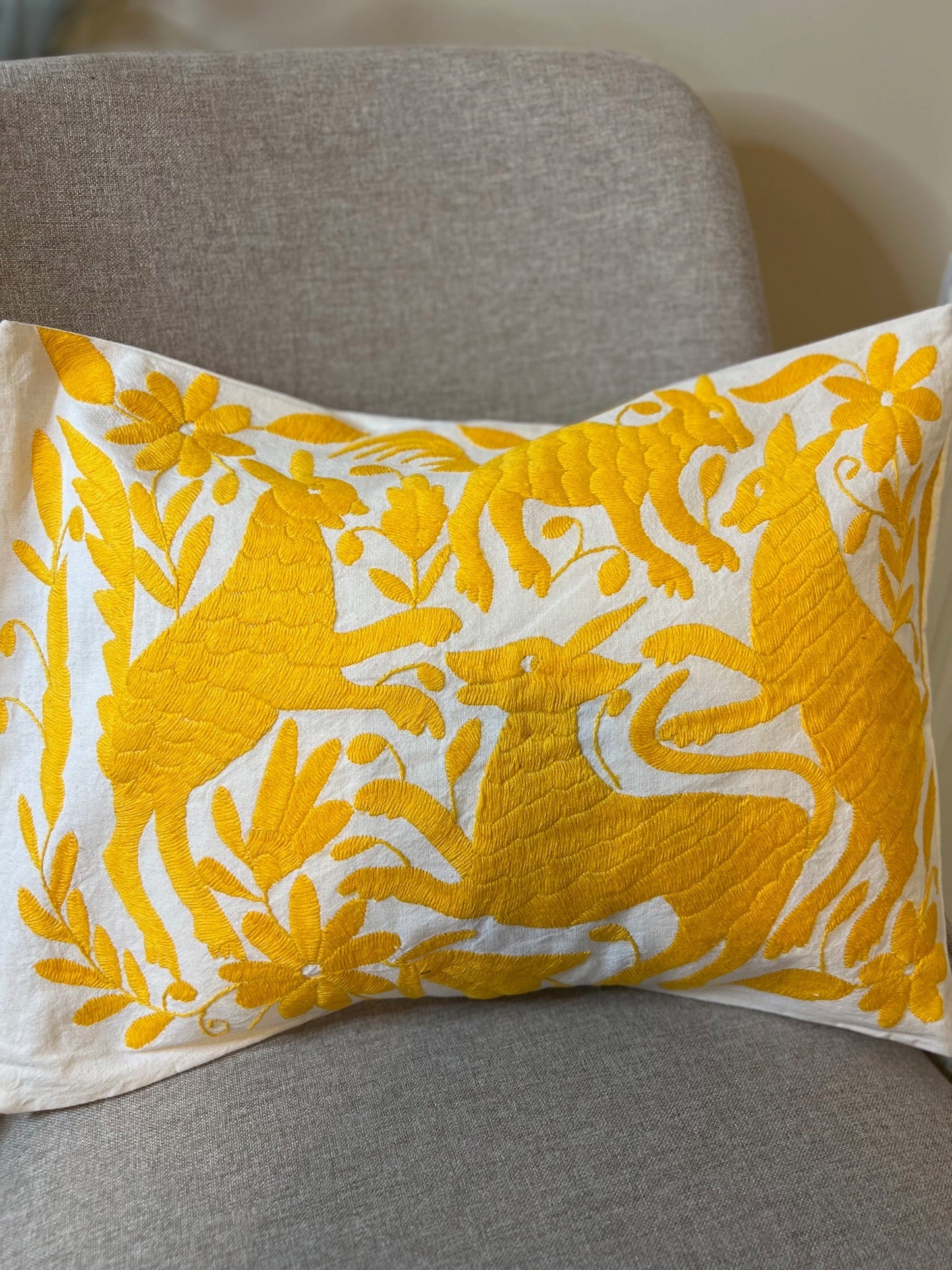 Otomi Lumbar Pillowcase - Yellow