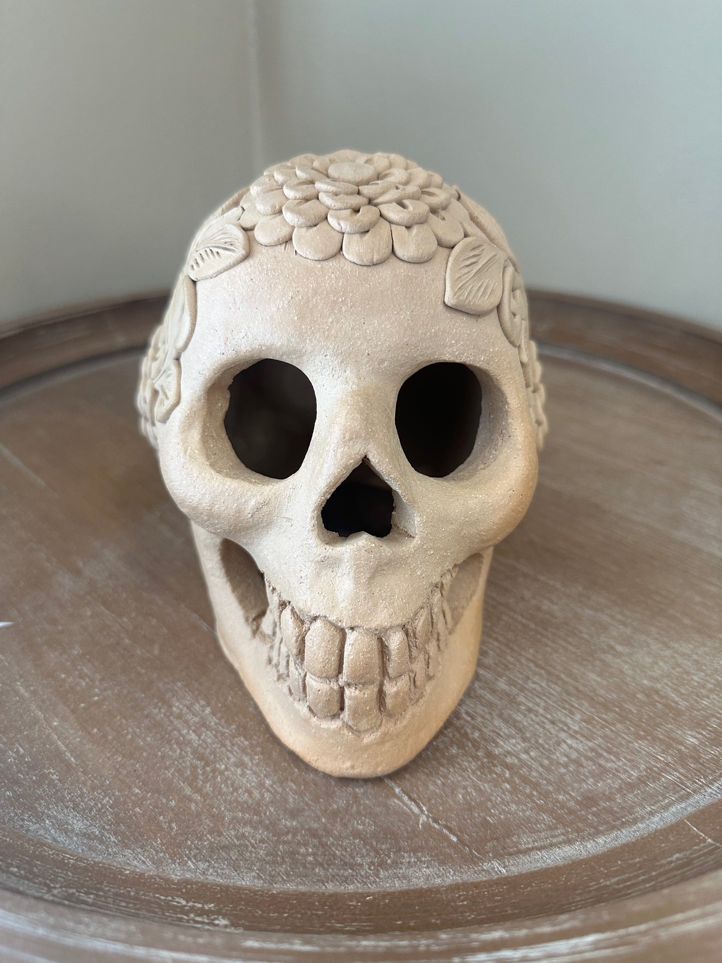 Clay Skull, Dia de Muertos, Barro Bordado, Large