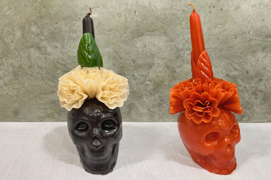 Calavera Medium 100% Beeswax Candle - Various Colors