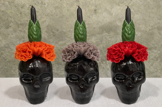 Calavera Large 100% Beeswax Candle - Various Colors