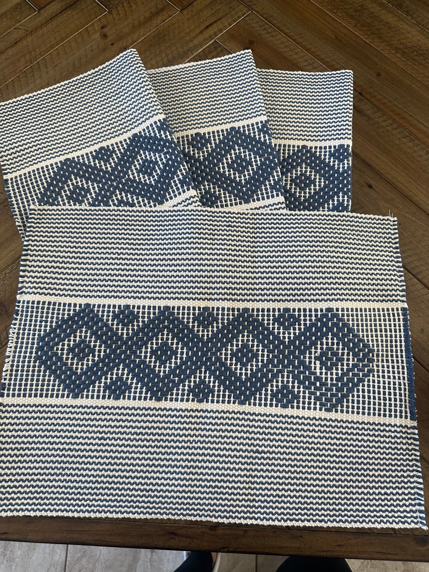 Waist Loom Woven Placemats - Blue, Set of 2