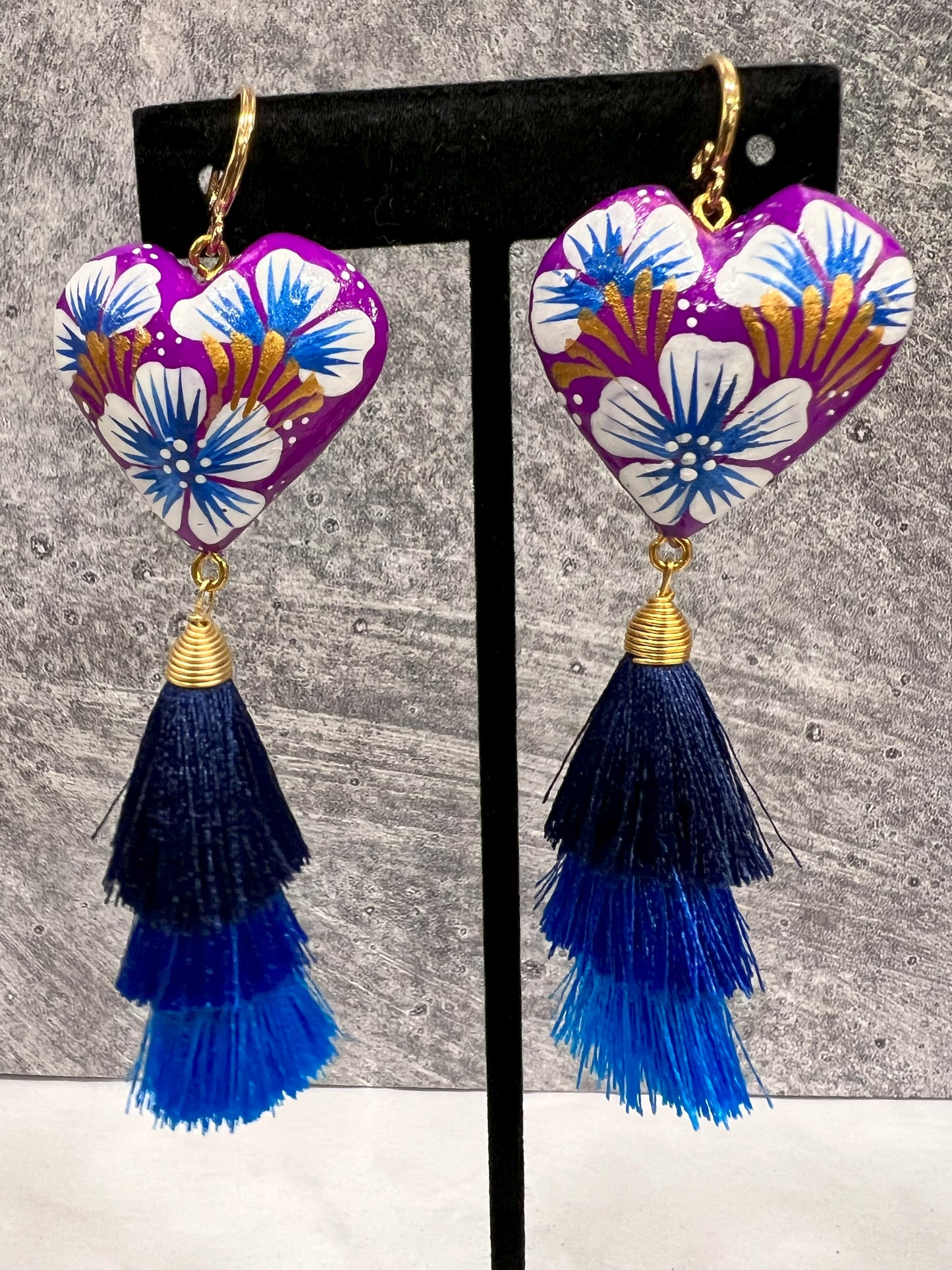 Copal Wood Earrings Cascade - Various Colors