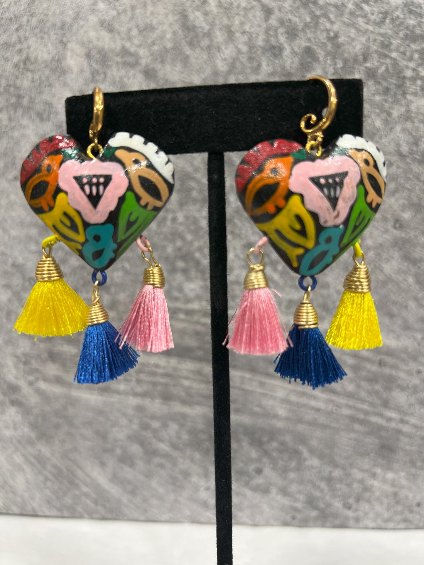 Copal Wood Earrings Borla de Cruz - Various Colors