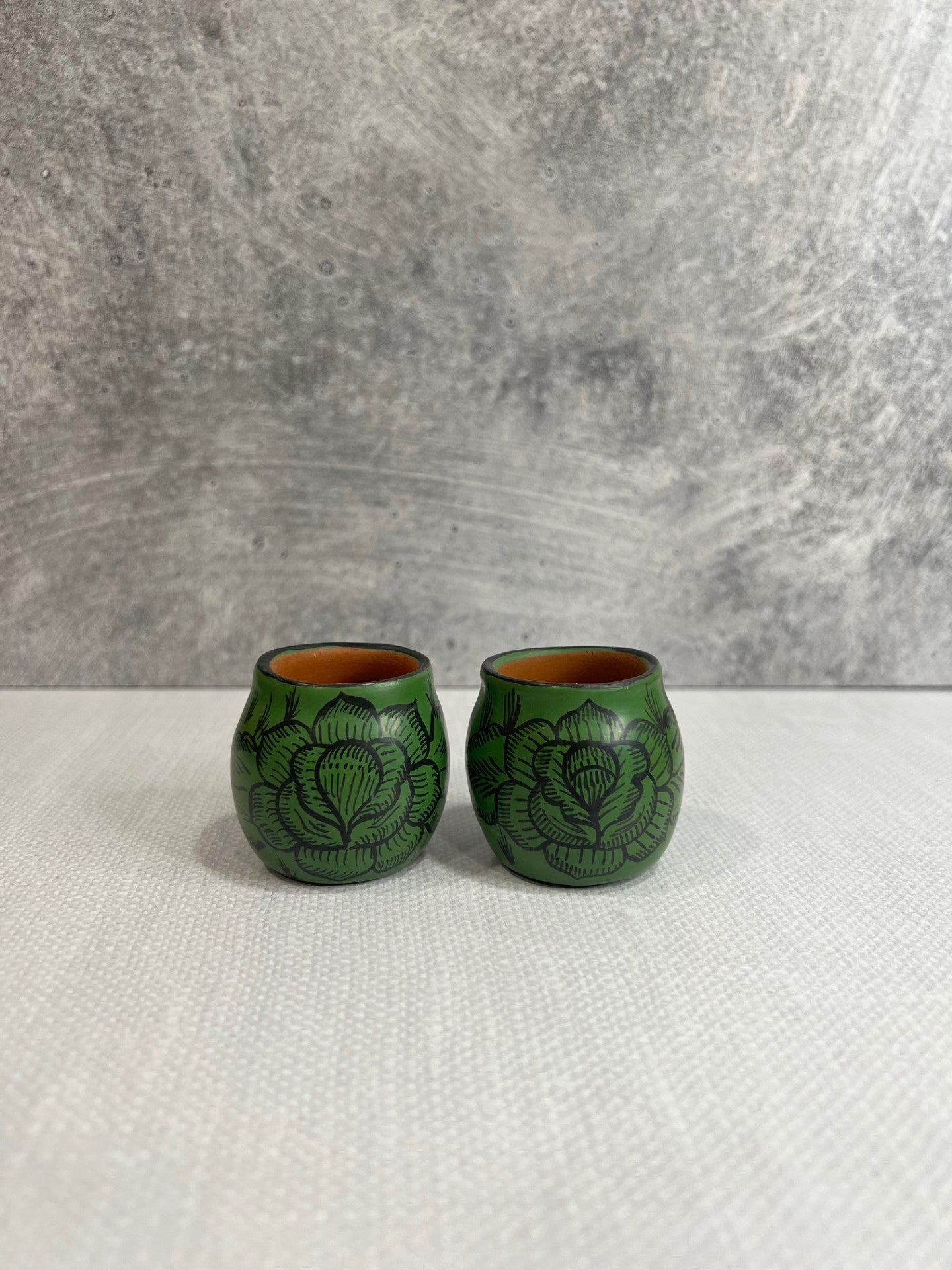 Huancito Flowers Mini Shot Glass - Green 1 oz