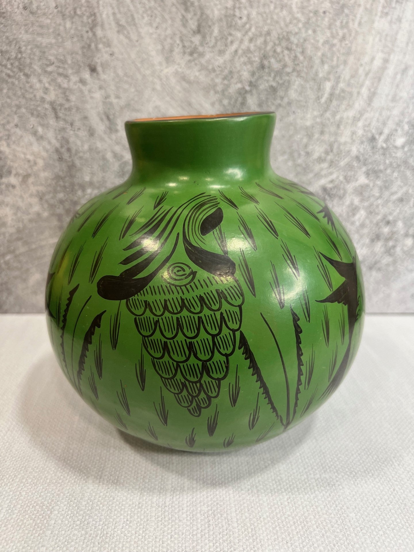 Huancito Large Round Flowers Vase - Green