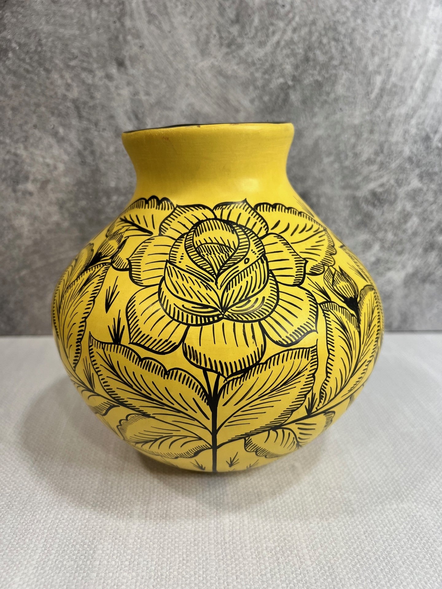 Huancito Large Pear Shape Flowers Vase - Yellow