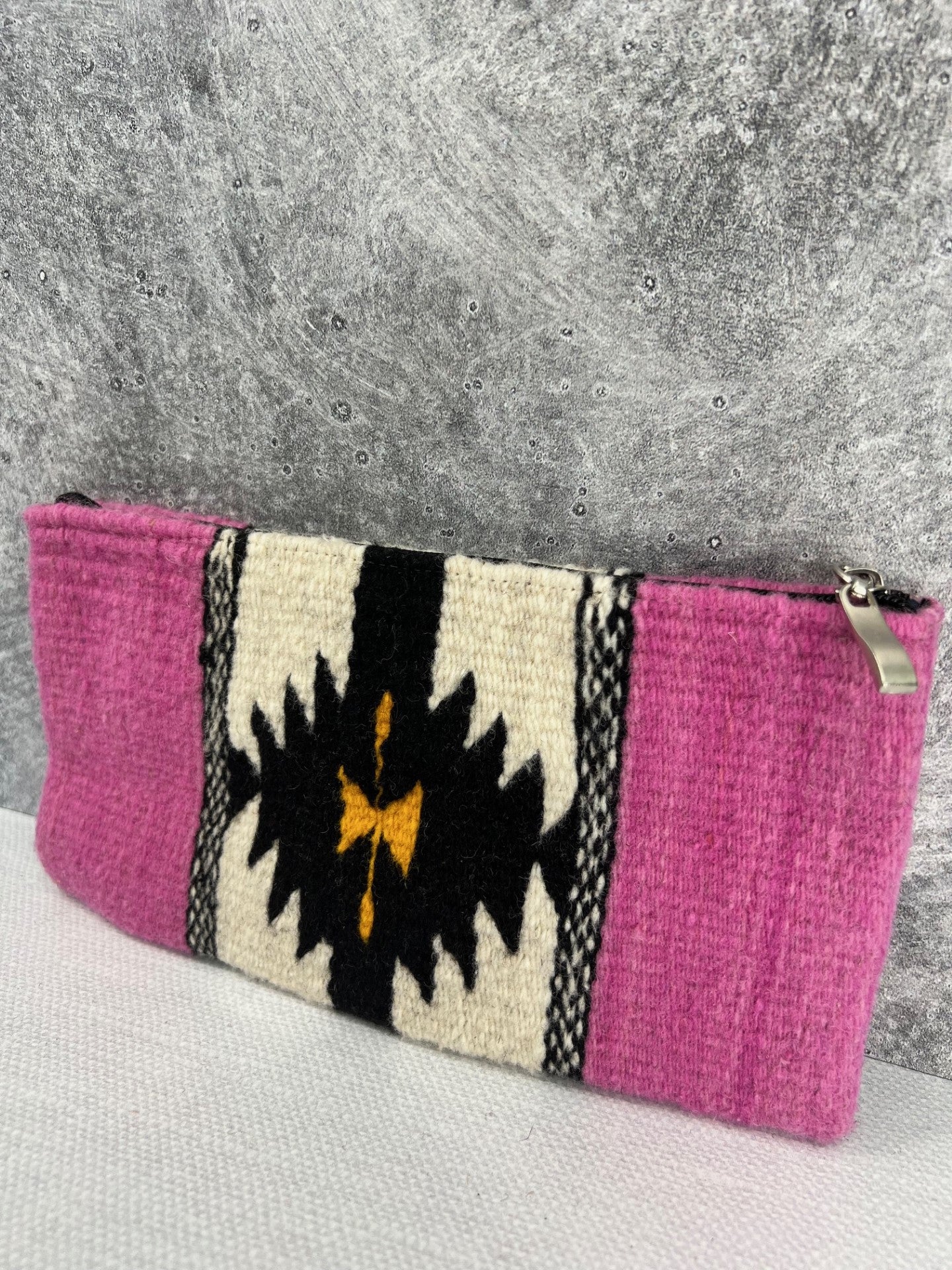 Teotitlan Wool Clutch Bag - Pink