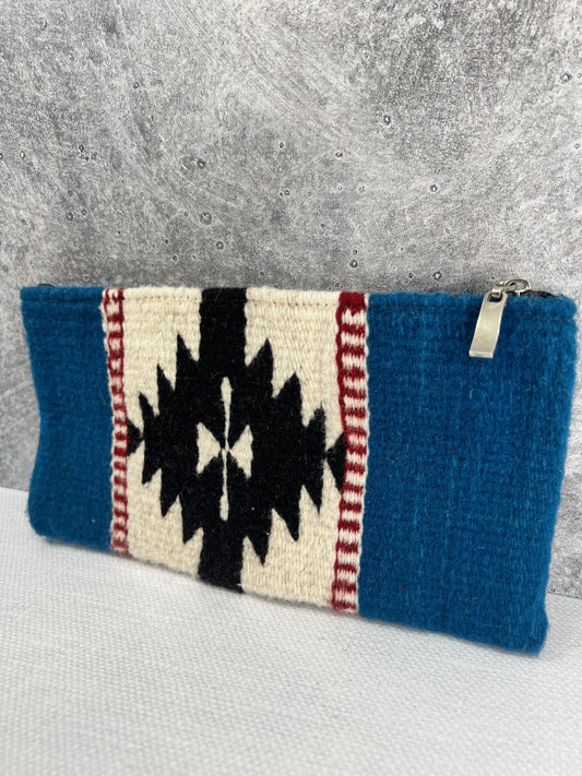 Teotitlan Wool Clutch Bag - Dark Blue