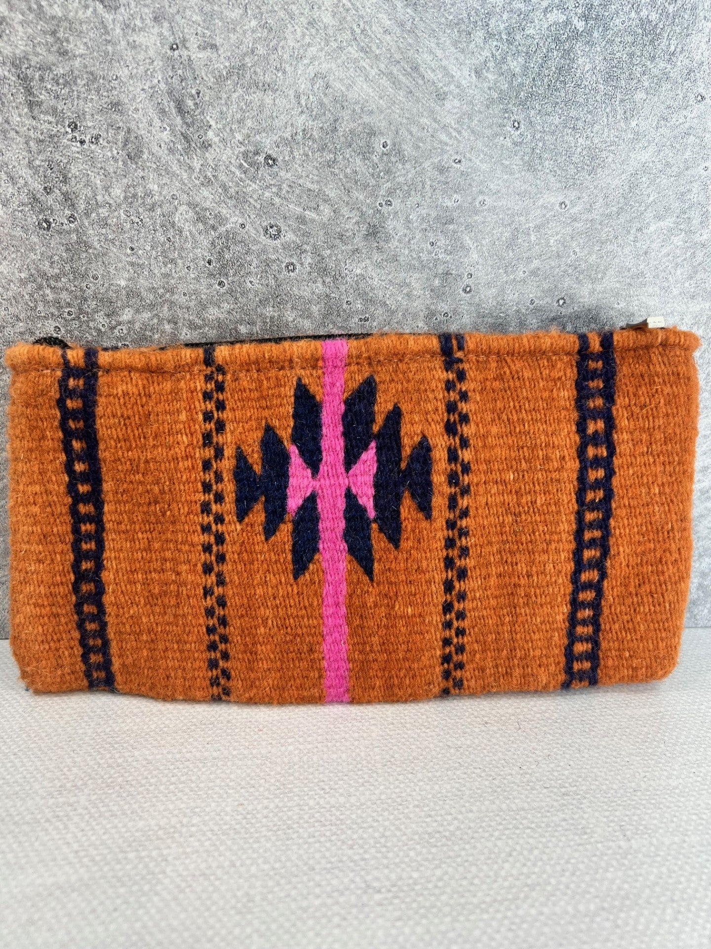 Teotitlan Wool Clutch Bag - Terracotta