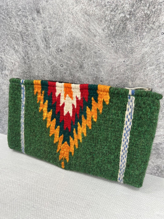 Teotitlan Wool Clutch Bag - Dark Green