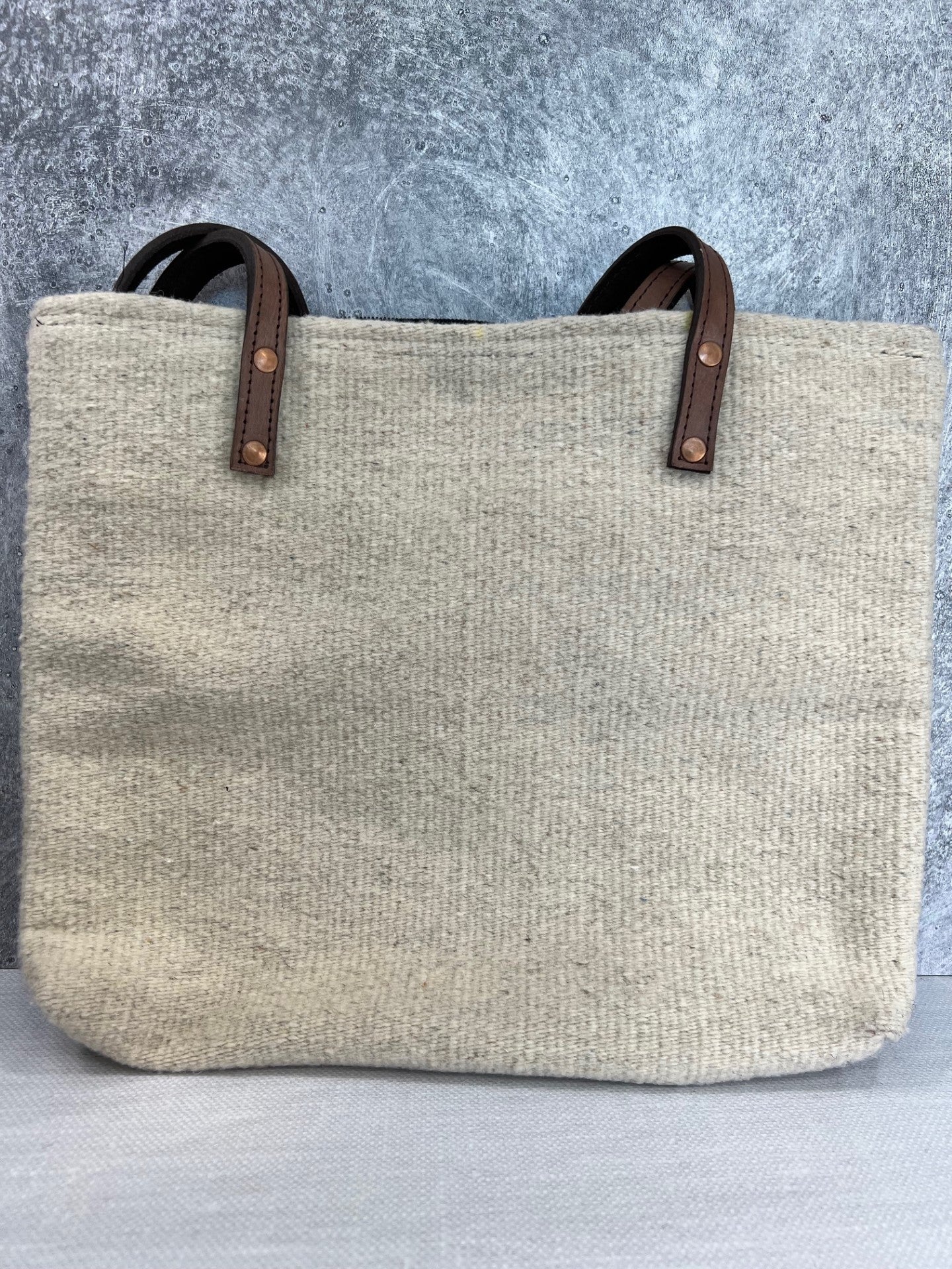 Teotitlan Wool Medium Shoulder Handbag - Beige