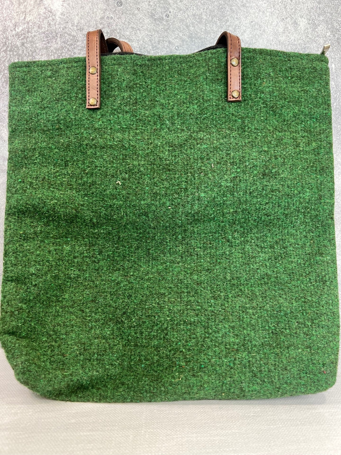 Teotitlan Wool Large Shoulder Tote Handbag - Green