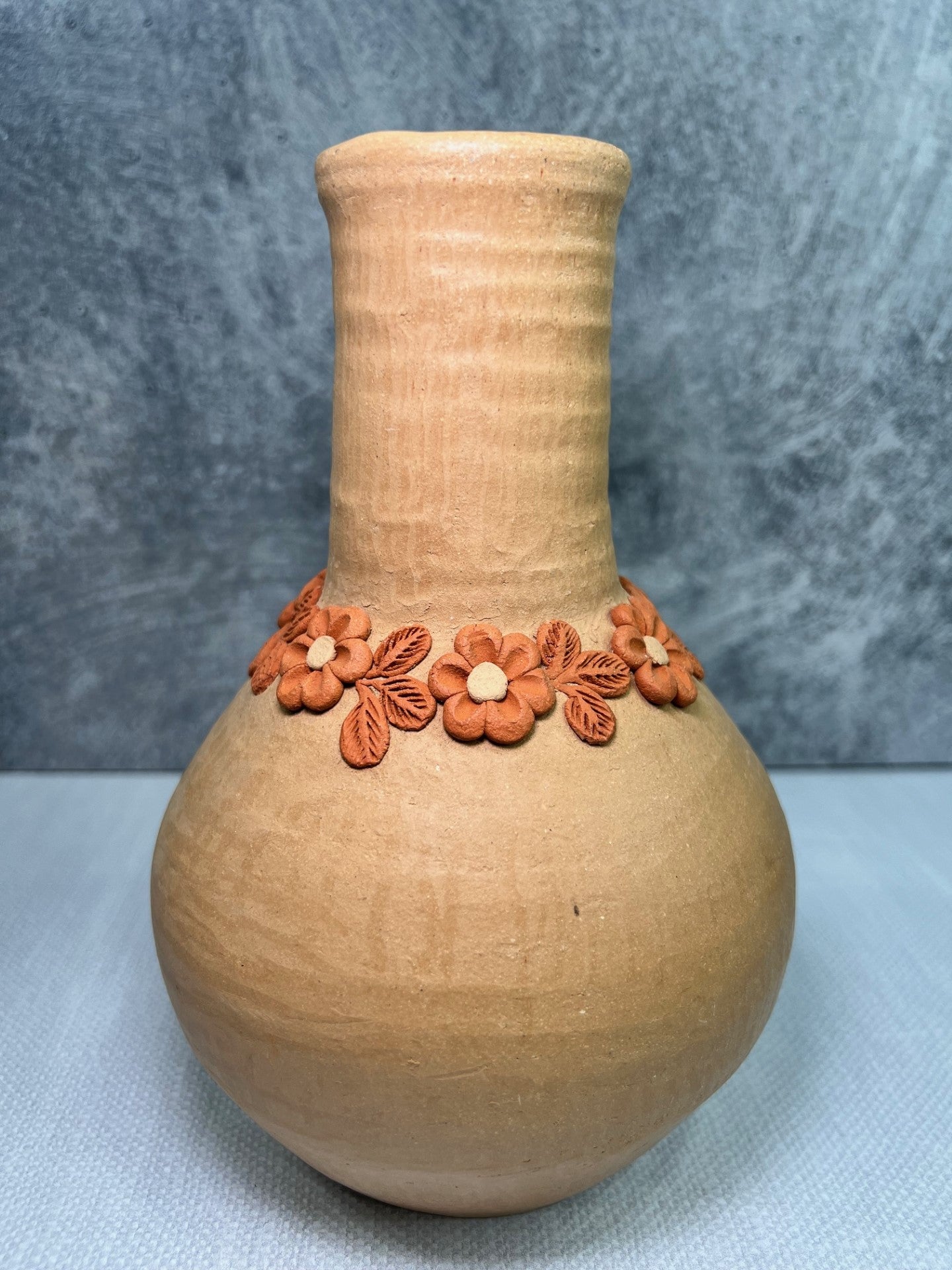 Atzompa Flower Vase - Natural Clay