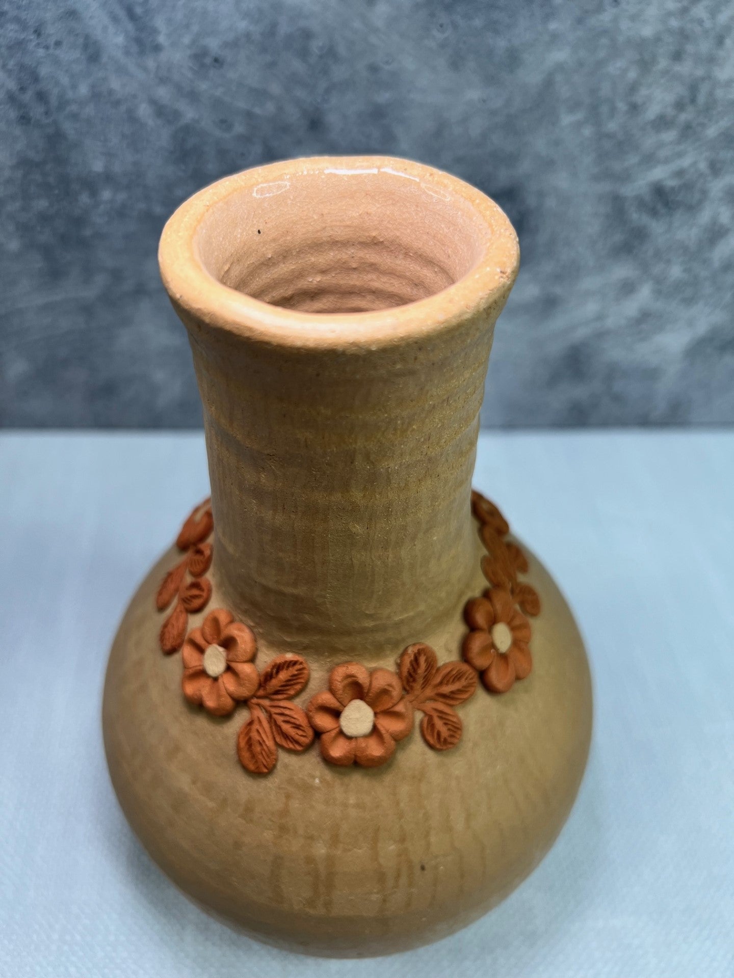 Atzompa Flower Vase - Natural Clay