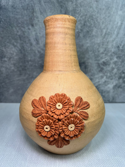 Atzompa Flower Vase - Natural Clay