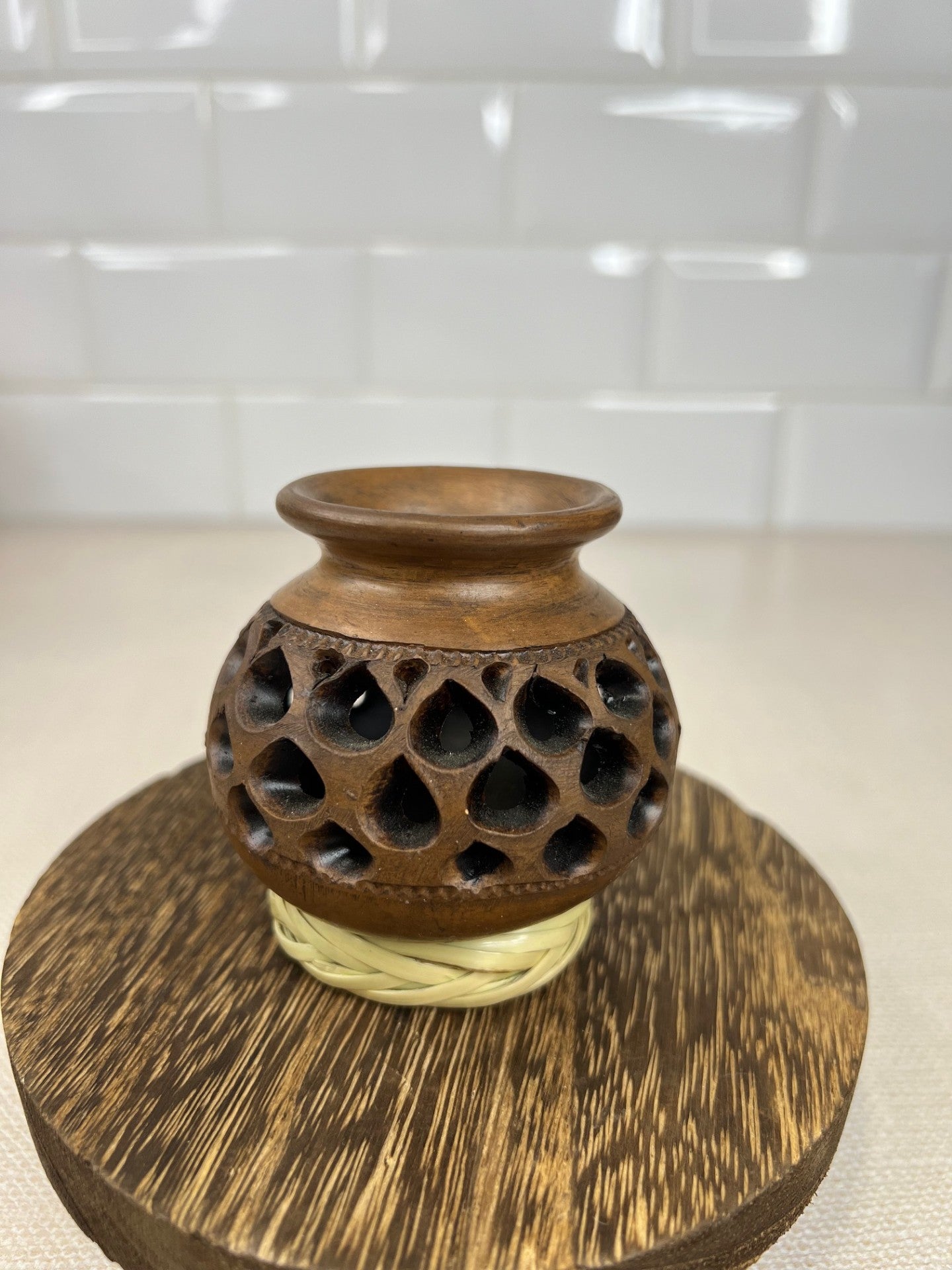 Carved Burnished Clay Mini Vase - Different Designs