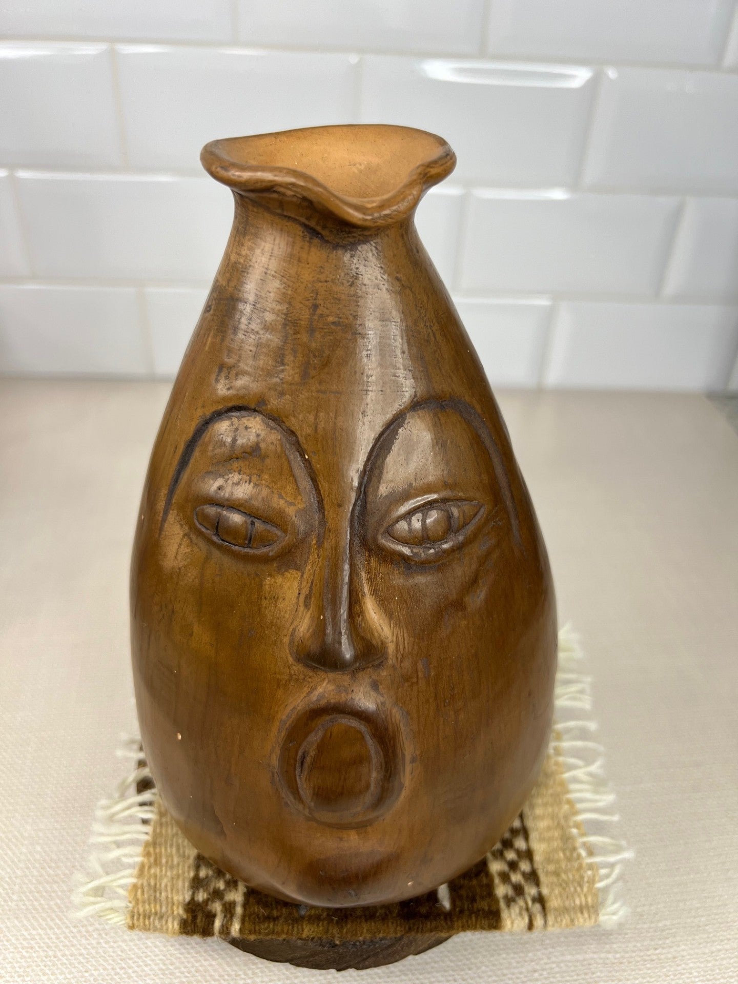 Brown Carita Burnished Clay Vase