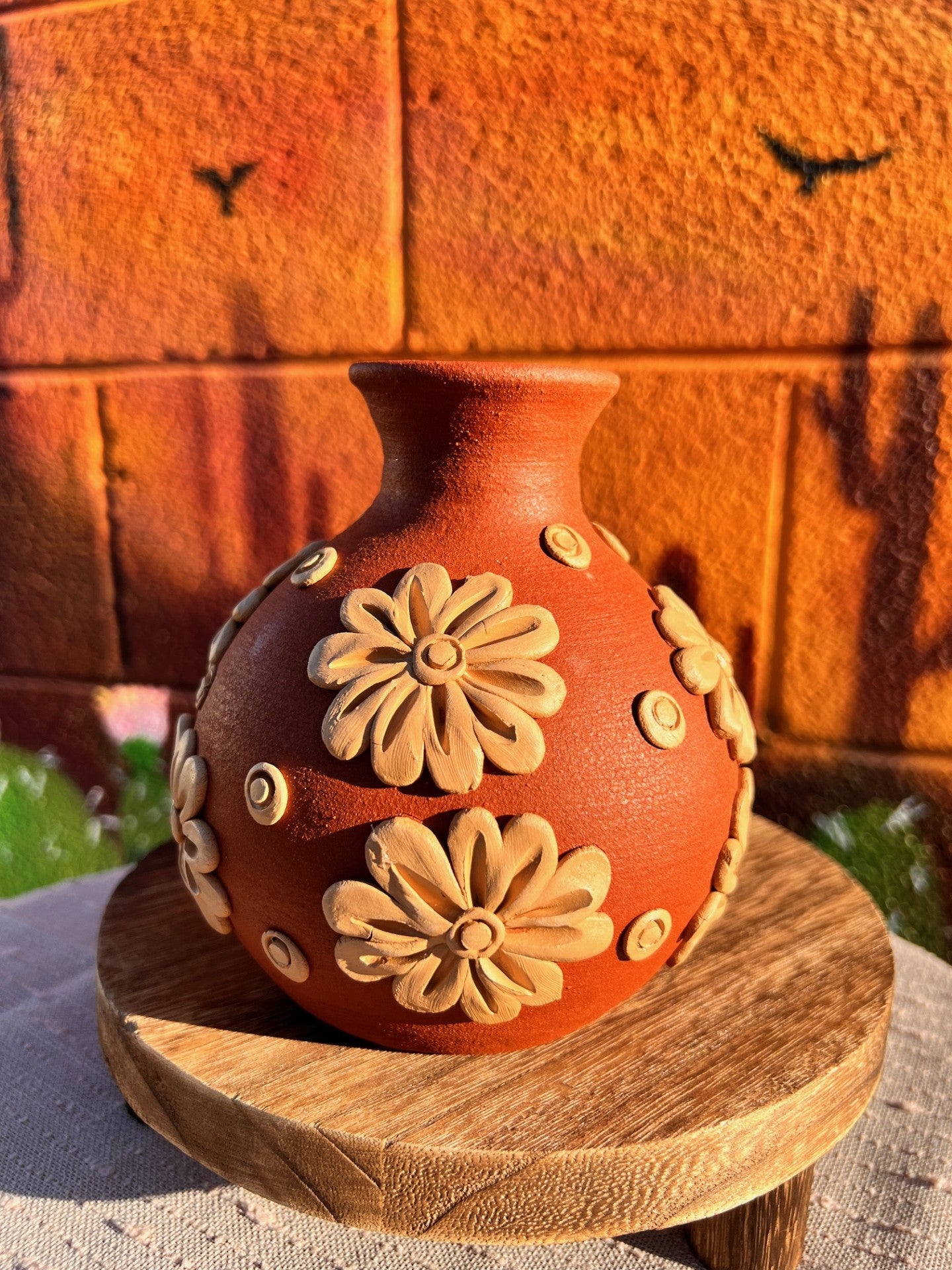 Atzompa Red Floral Vase