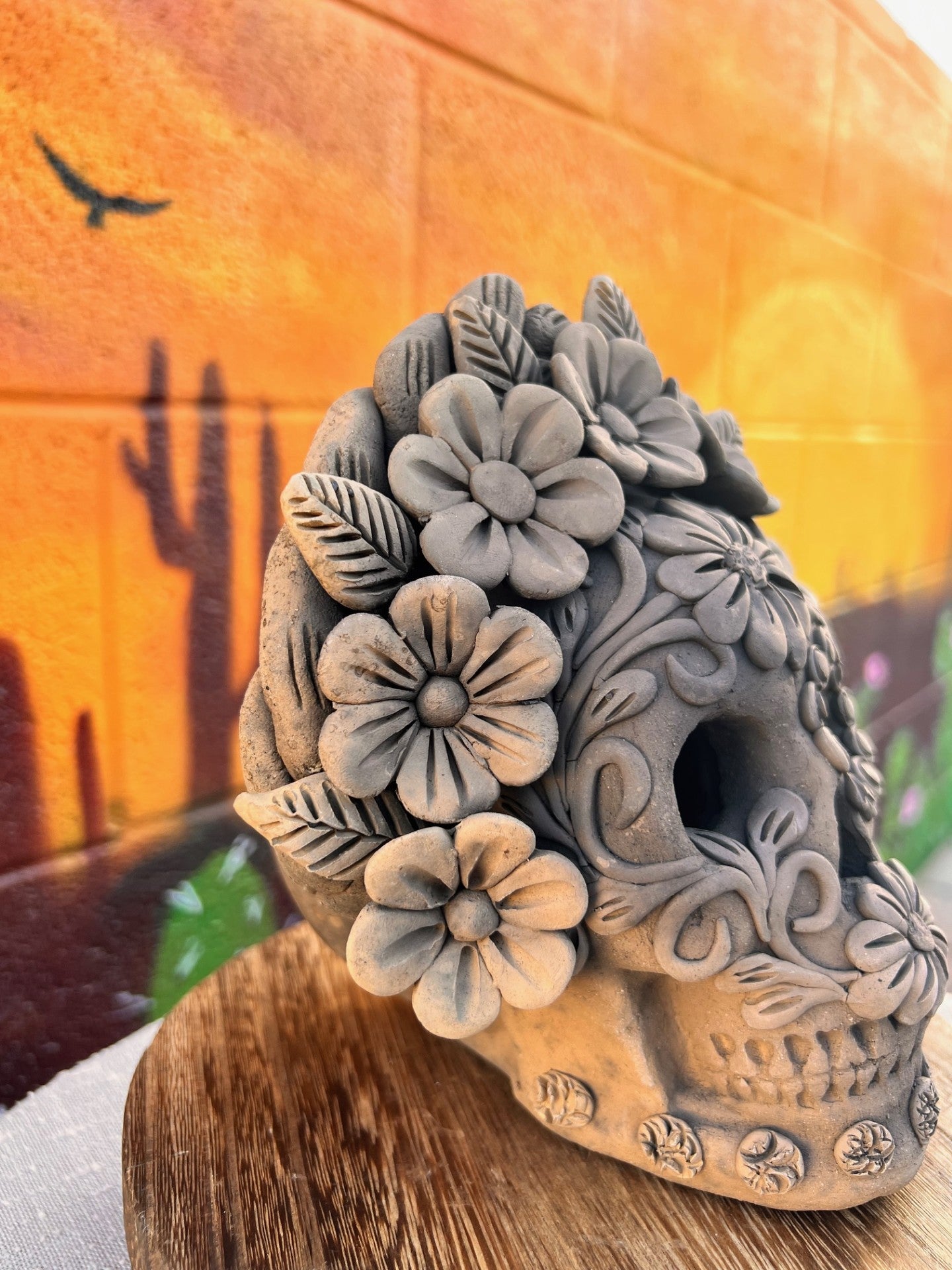 Calavera, Clay Skull, Barro Bordado, Large