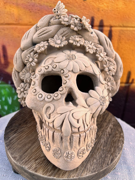 Calavera, Clay Skull, Barro Bordado, Large