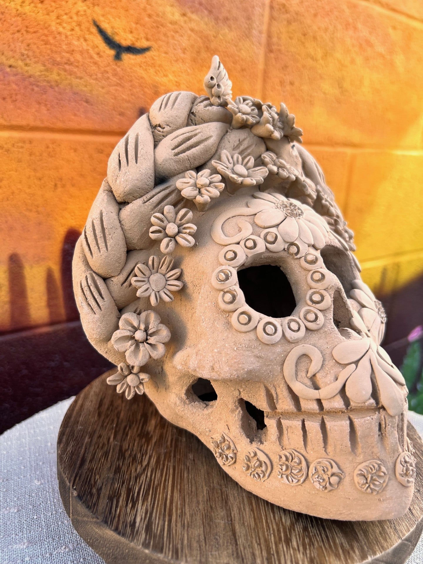 Calavera, Clay Skull, Barro Bordado, Large