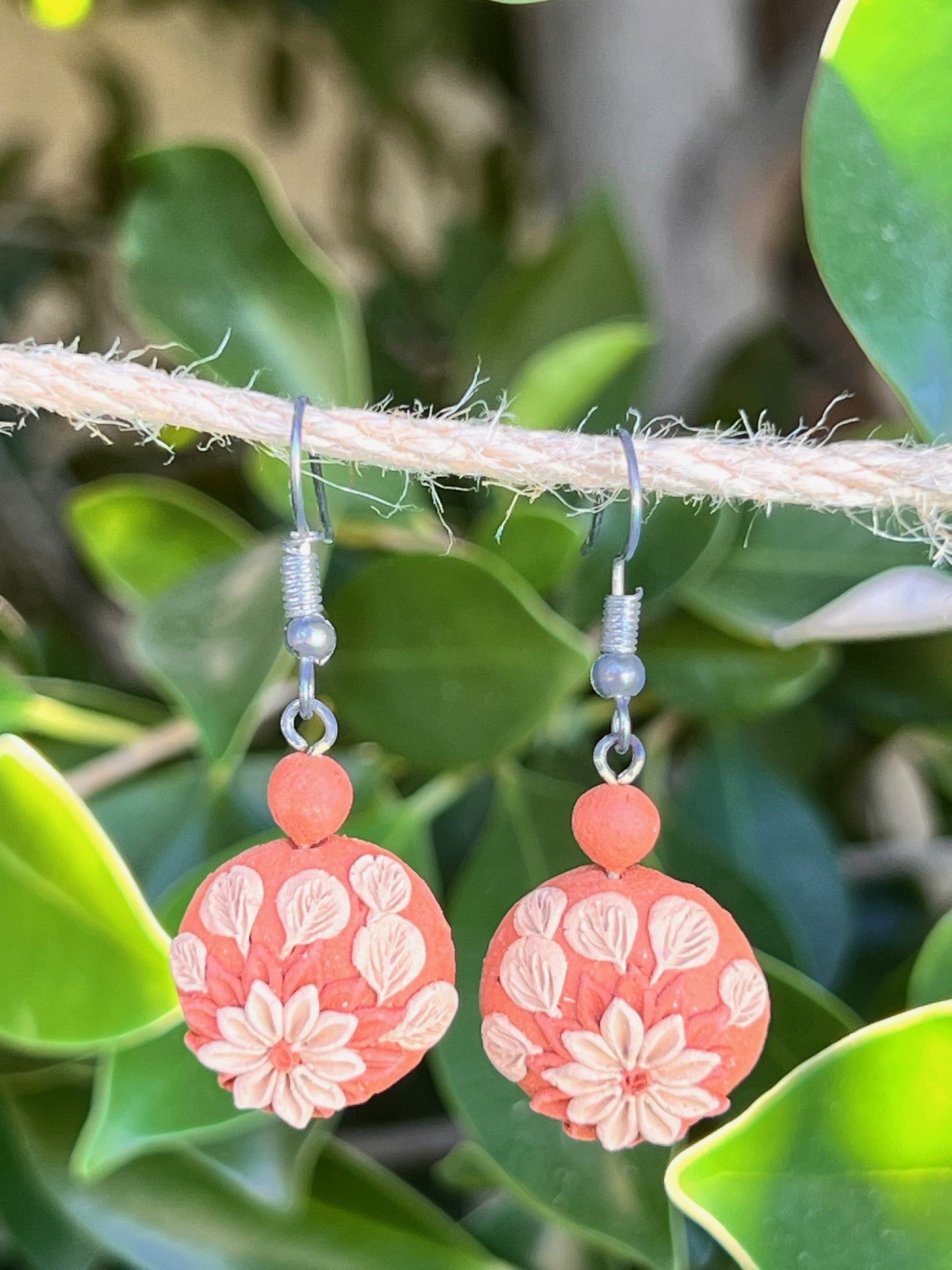 Atzompa 1" Round Red Clay Earrings