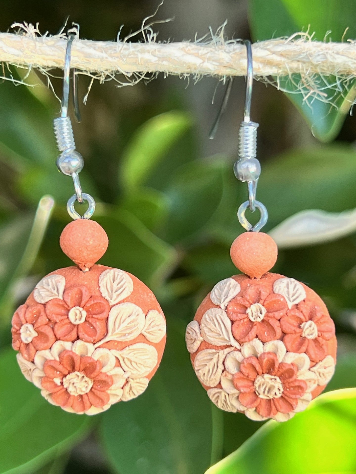 Atzompa 1" Round Red Clay Earrings