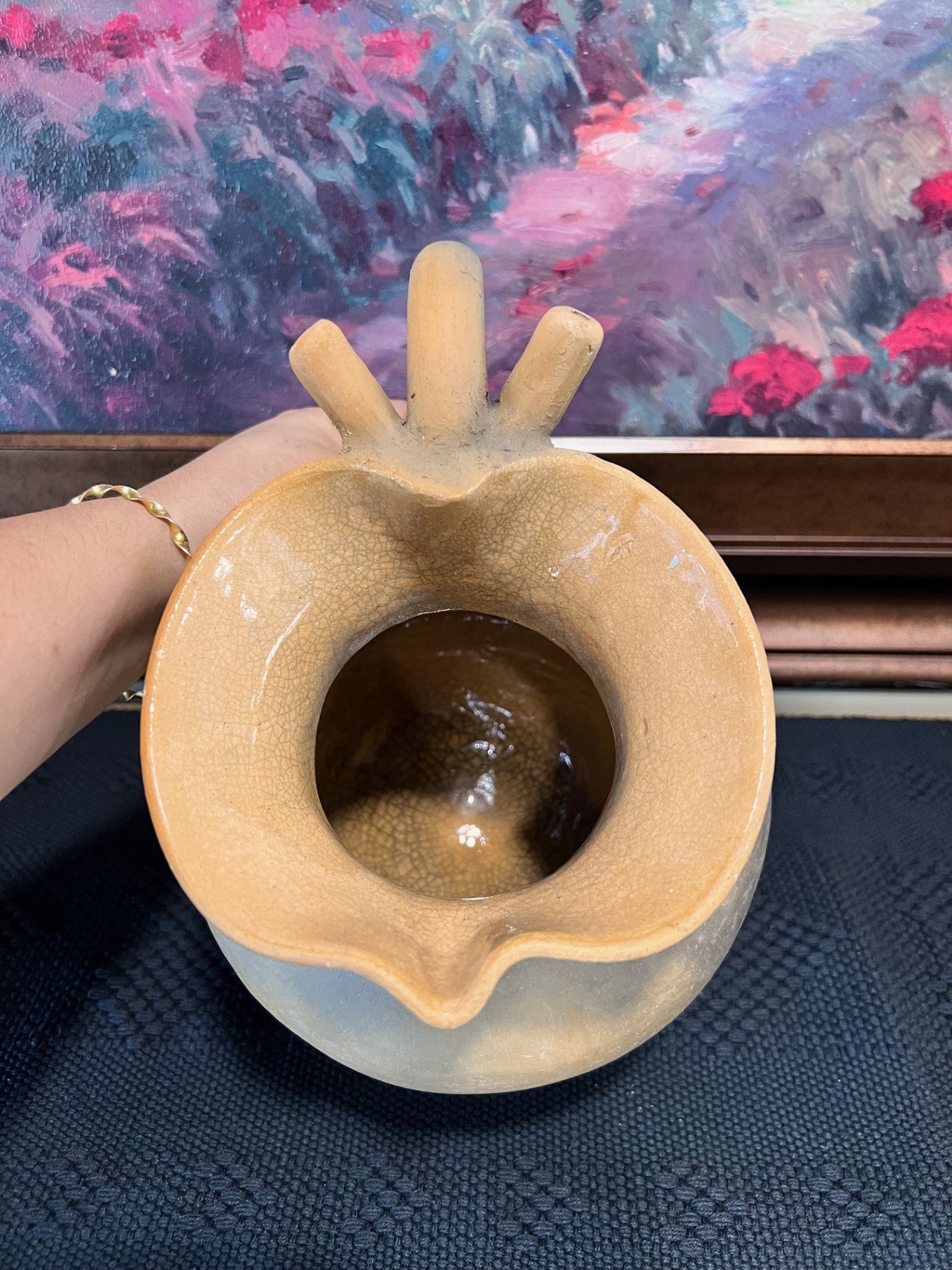 Atzompa Smoked Clay Heart Pitcher - Large