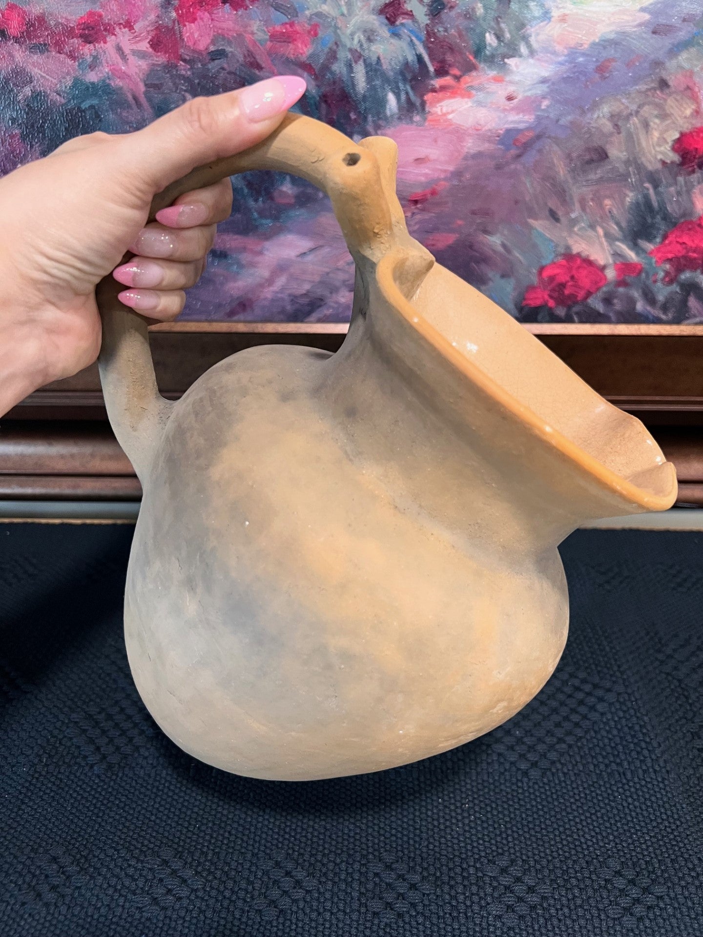 Atzompa Smoked Clay Heart Pitcher - Large