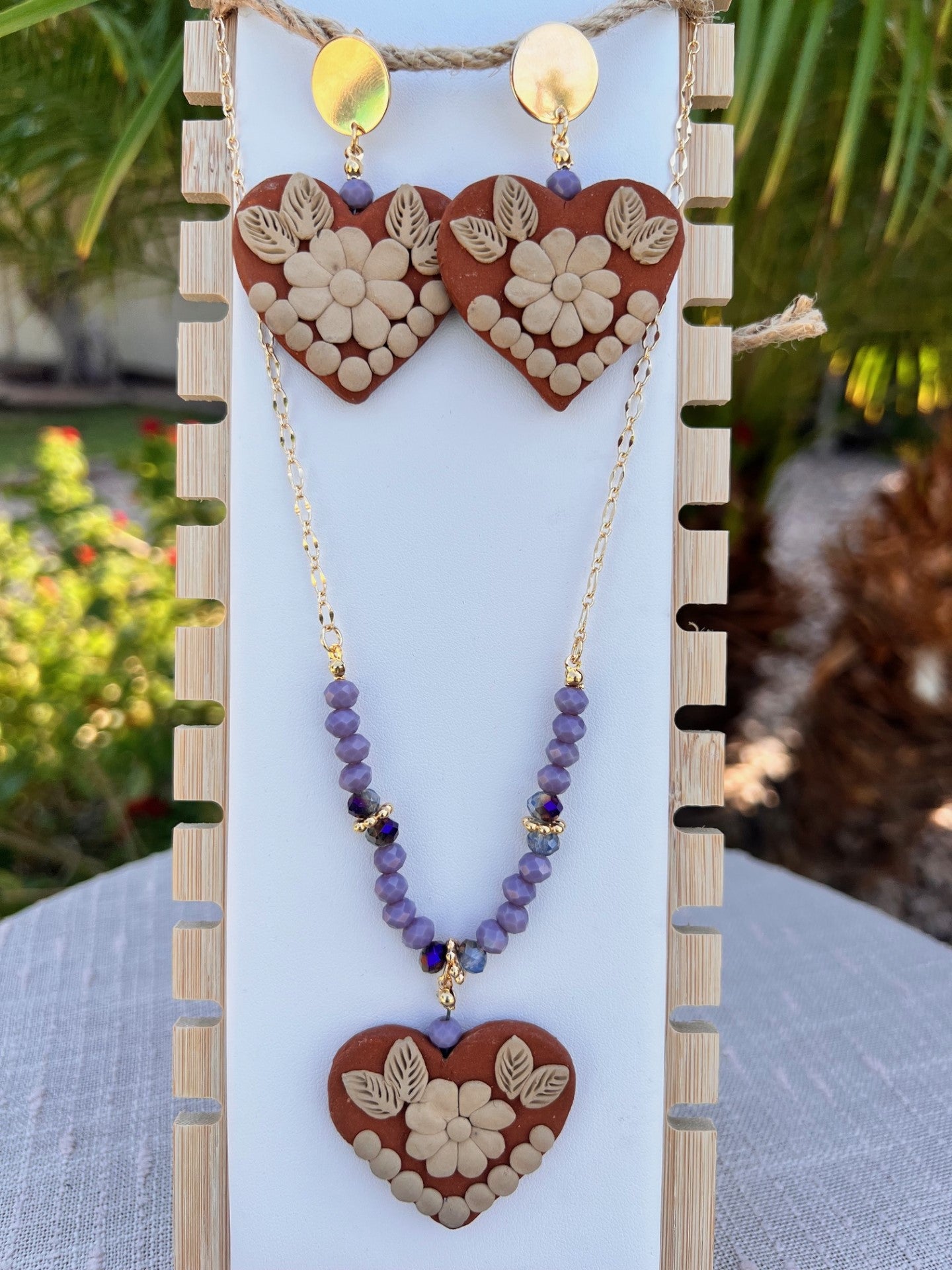 Atzompa Heart Clay Necklace