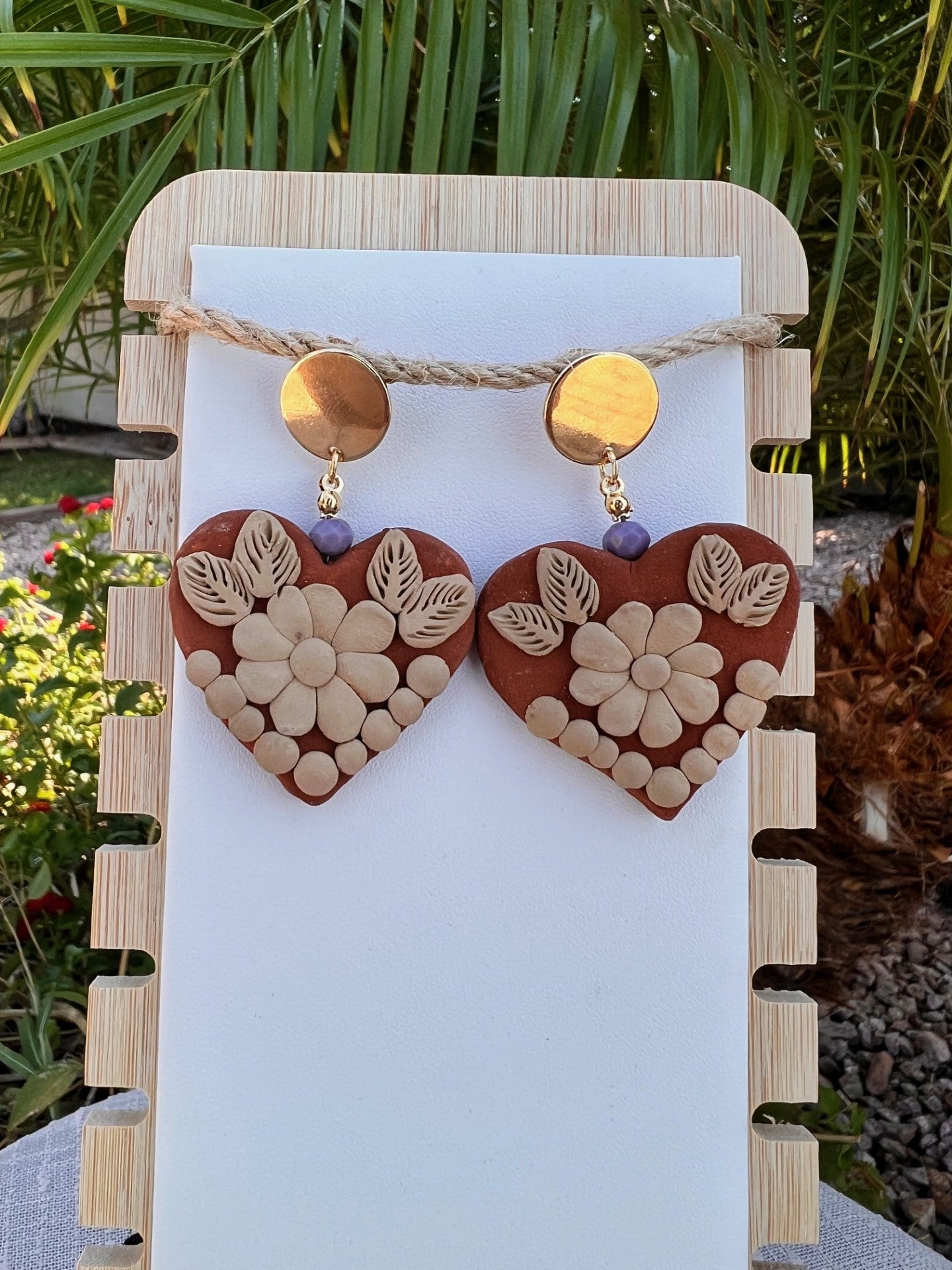 Atzompa Heart Clay Earrings