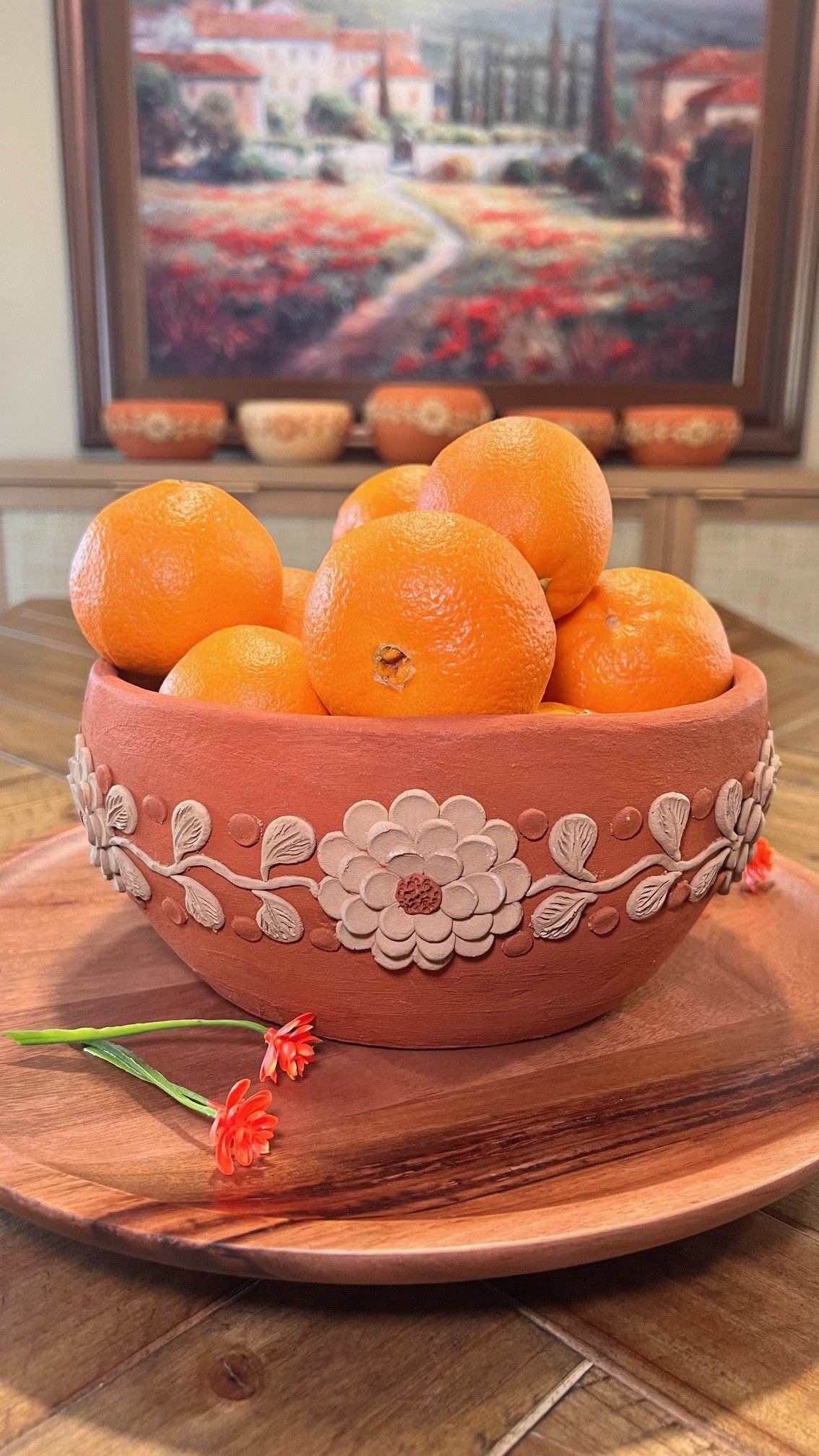 Barro Bordado Flower Fruit Bowl - Grande